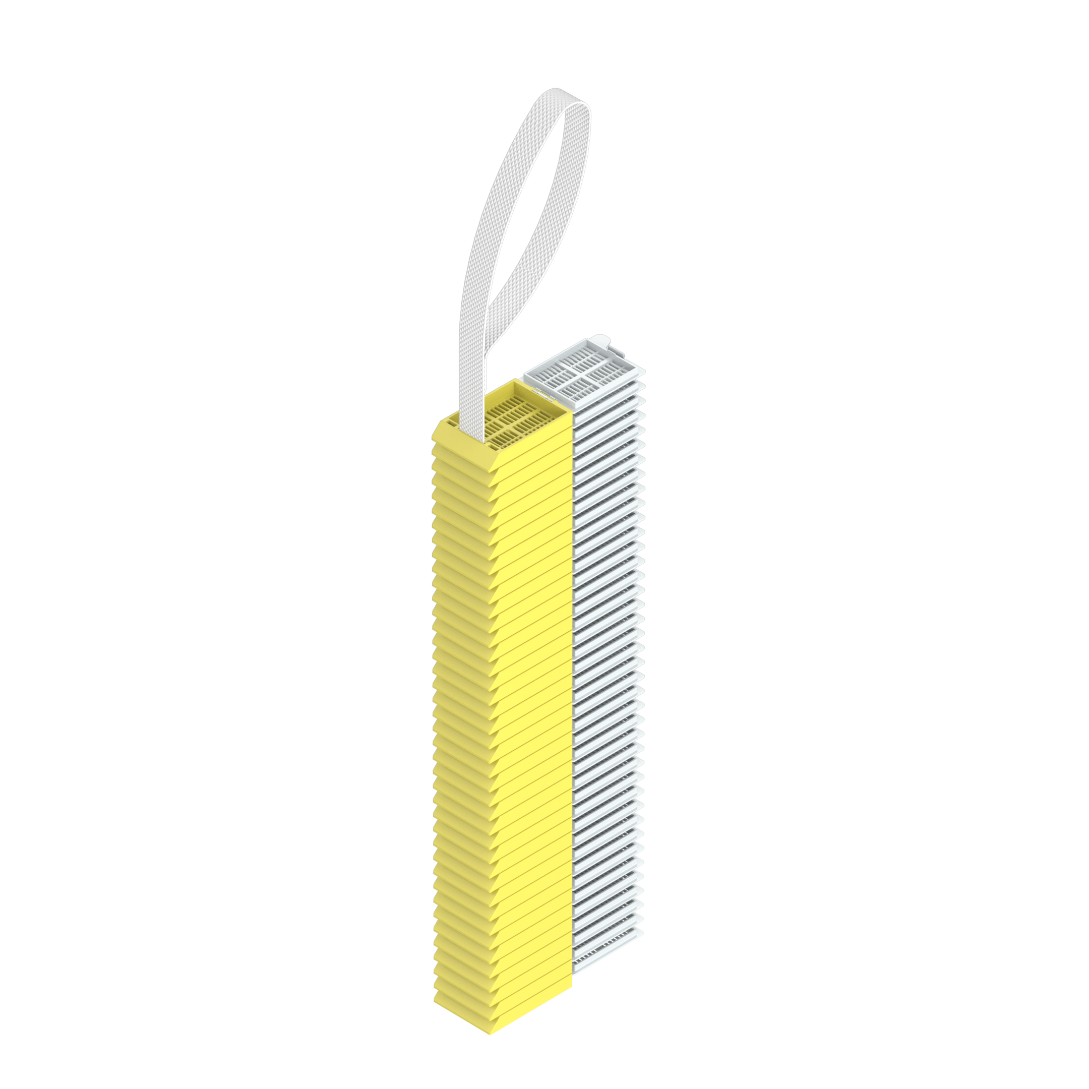 Lasereinbettkassetten - Universal gelb mit Deckel am Band