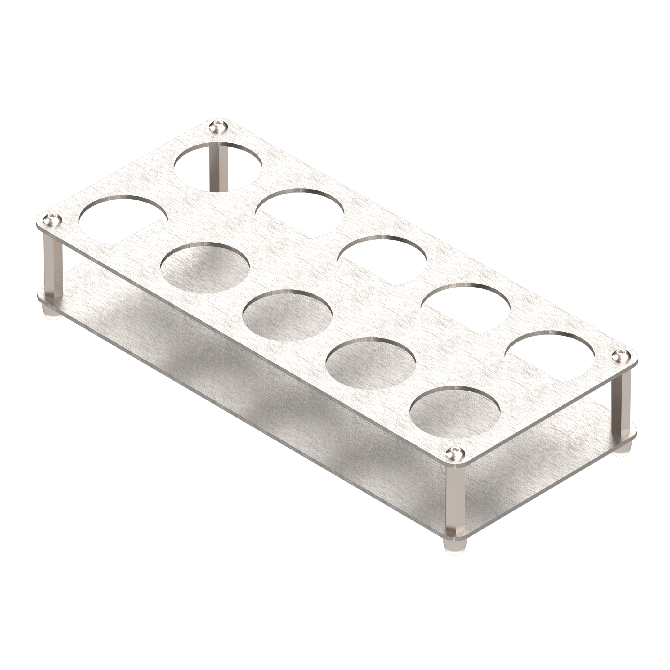 Ständer für Pathologiegefäße 20 ml 2 Reihen á 5 Bohrungen aus Edelstahl