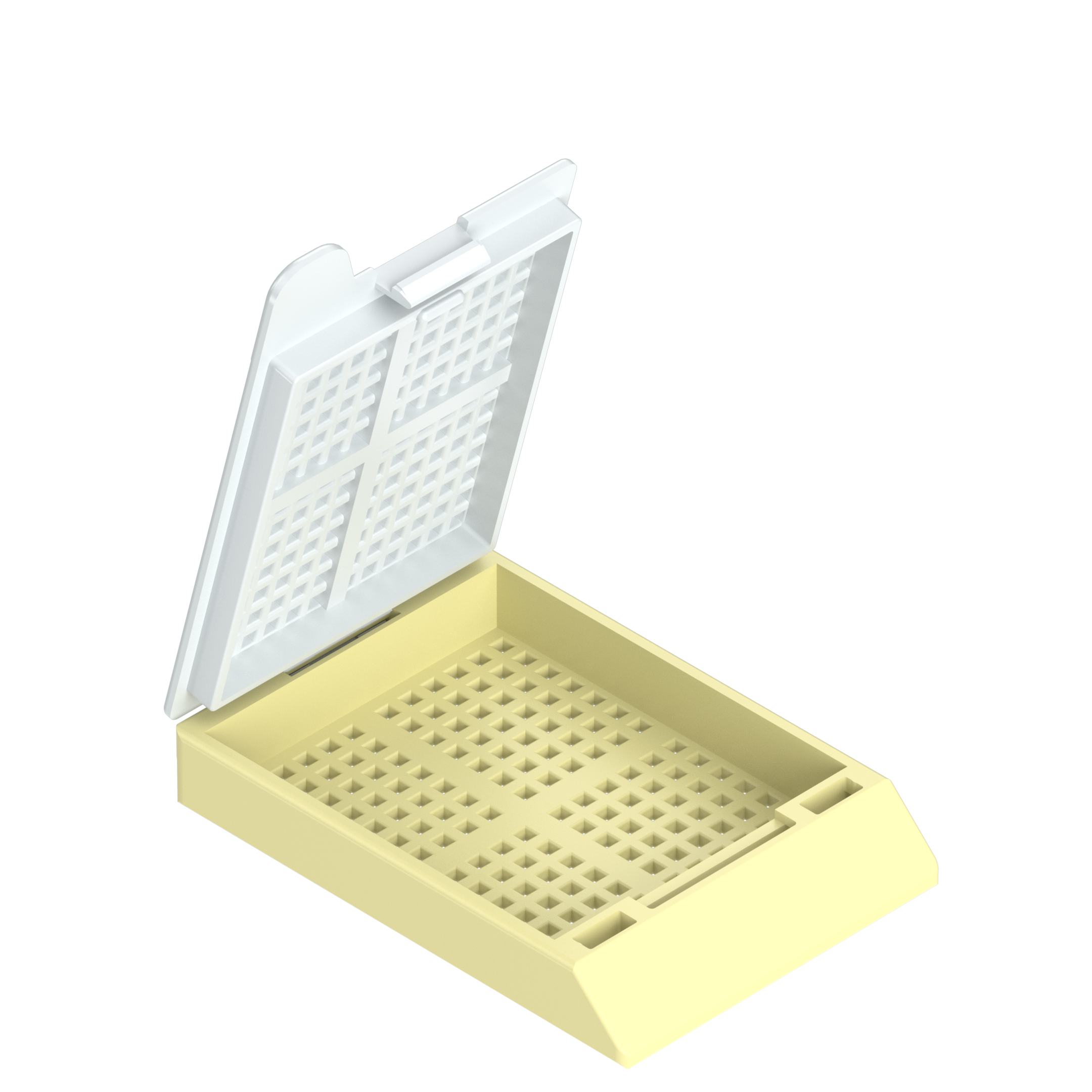 Einbettkassetten - Biopsie pastellgelb mit Deckel