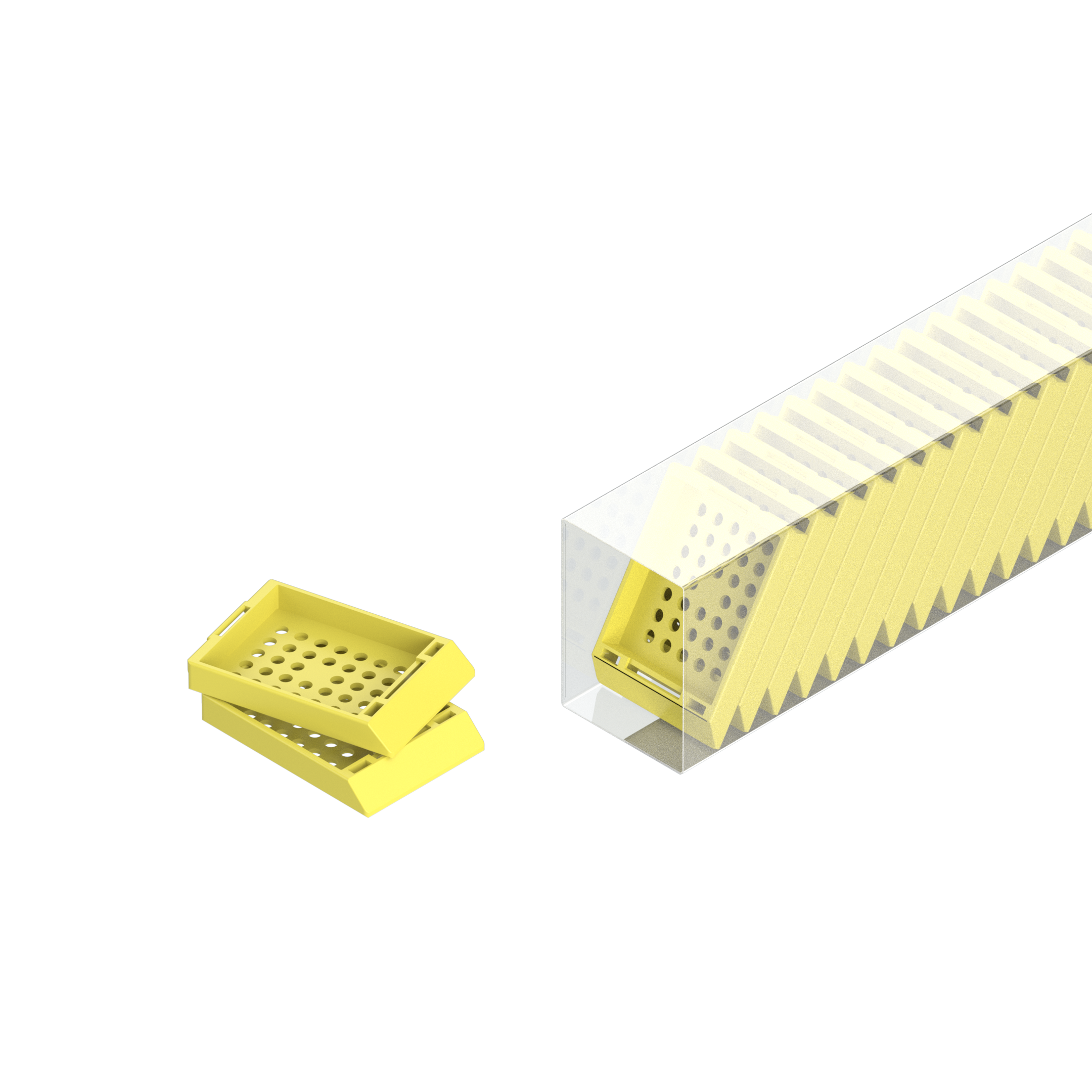 Einbettkassetten - Standard gelb ohne Deckel im Magazin