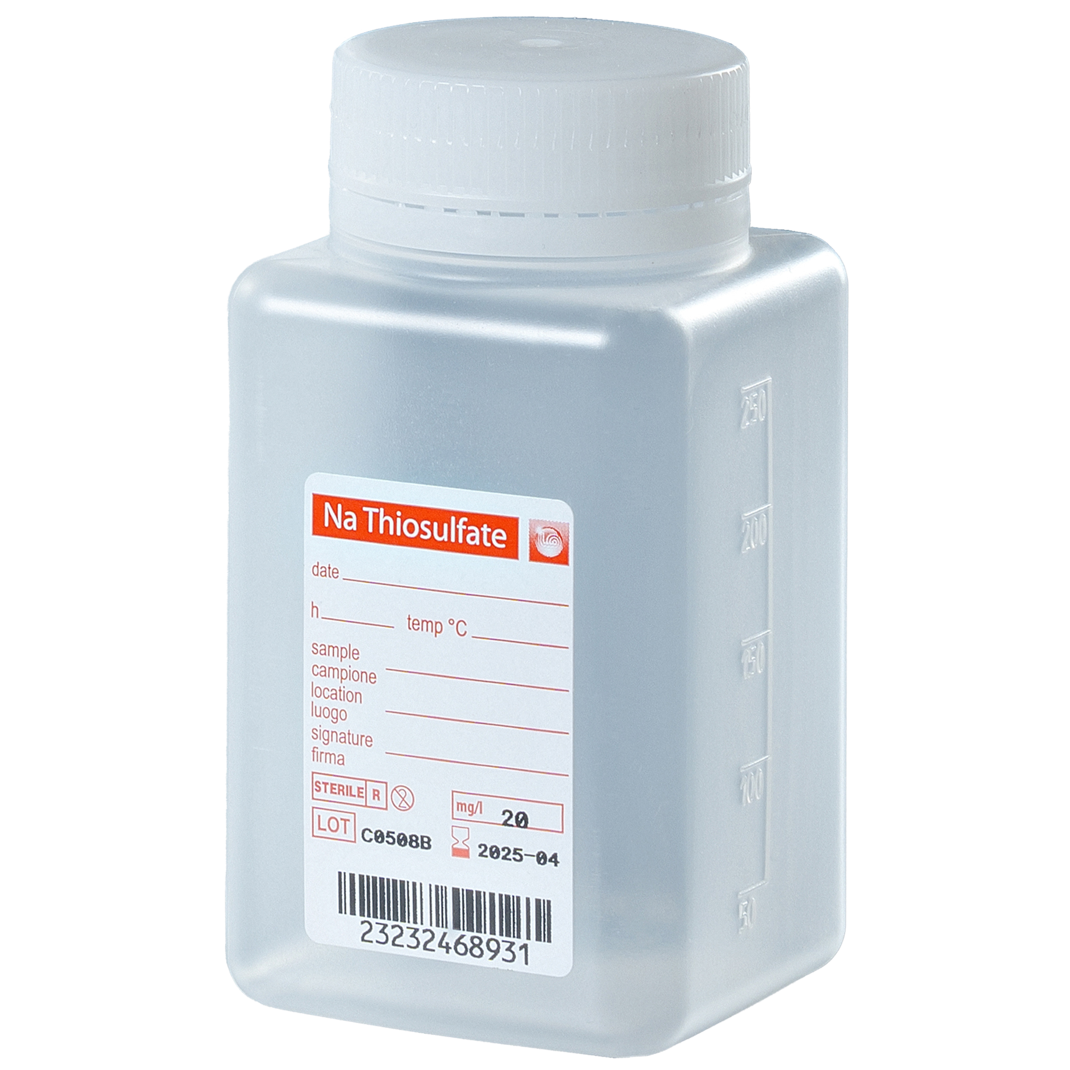 Gefäße zur Trinkwasseranalytik steril 250 ml - mit Natriumthiosulfat