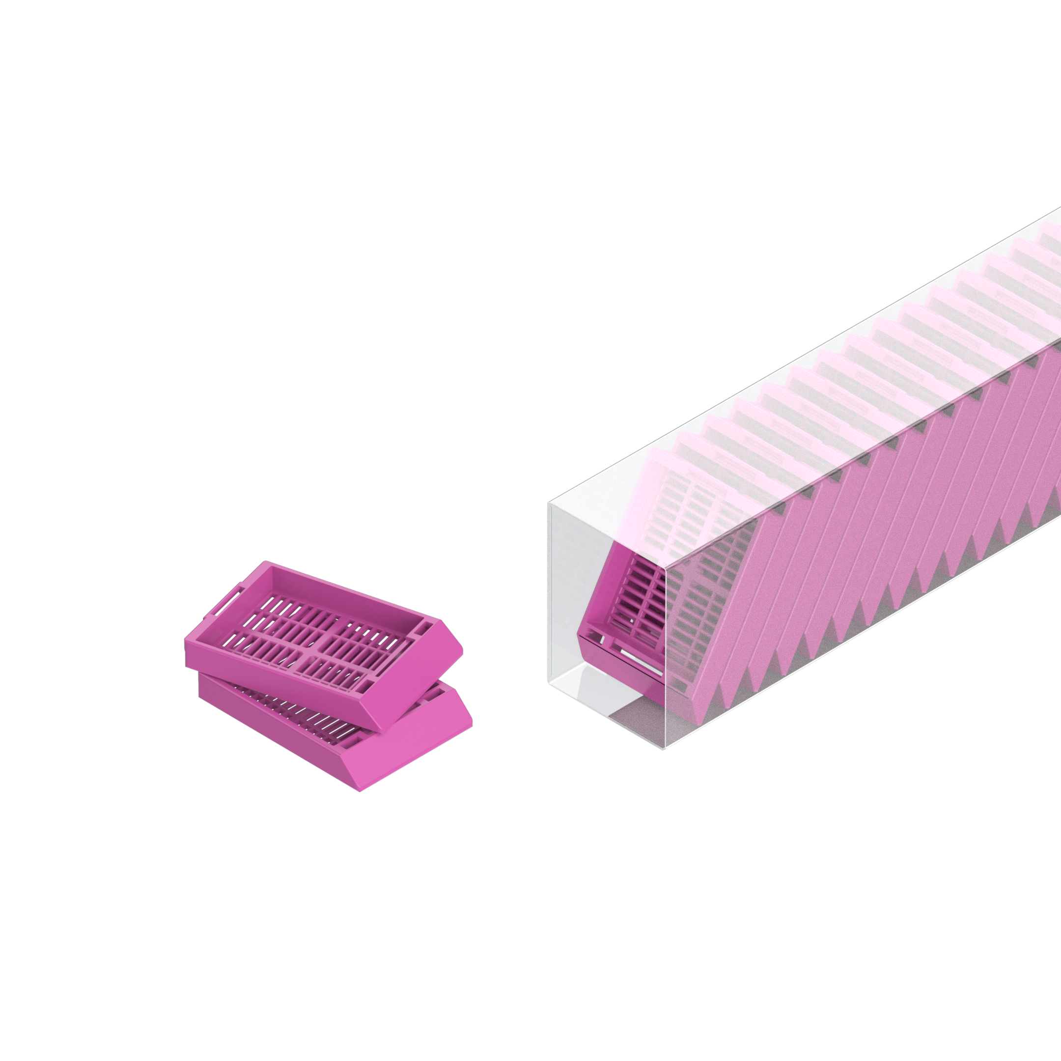 Einbettkassetten - Universal hellviolett ohne Deckel im Magazin
