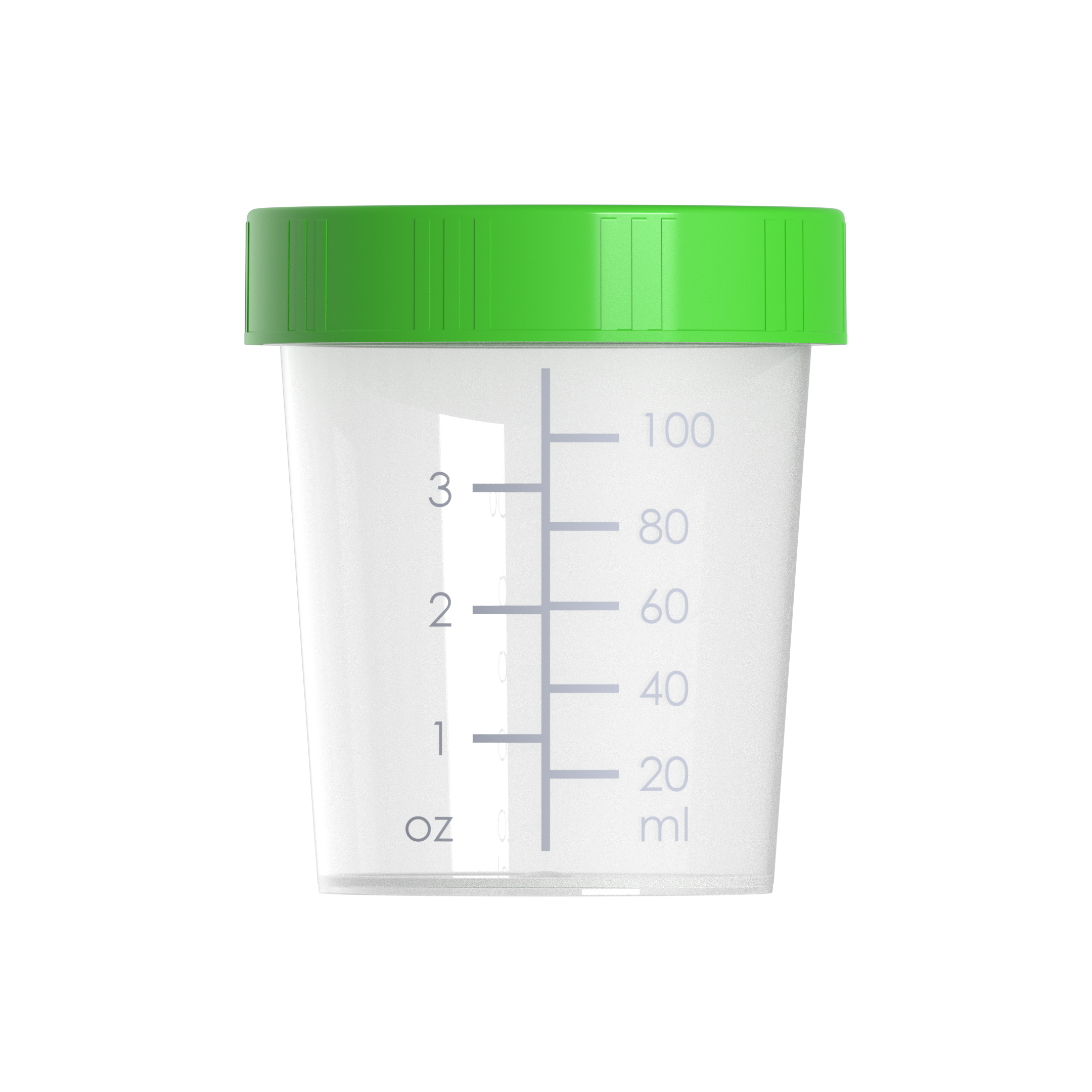 Urinbecher mit grünem Schraubdeckel UB 100 S