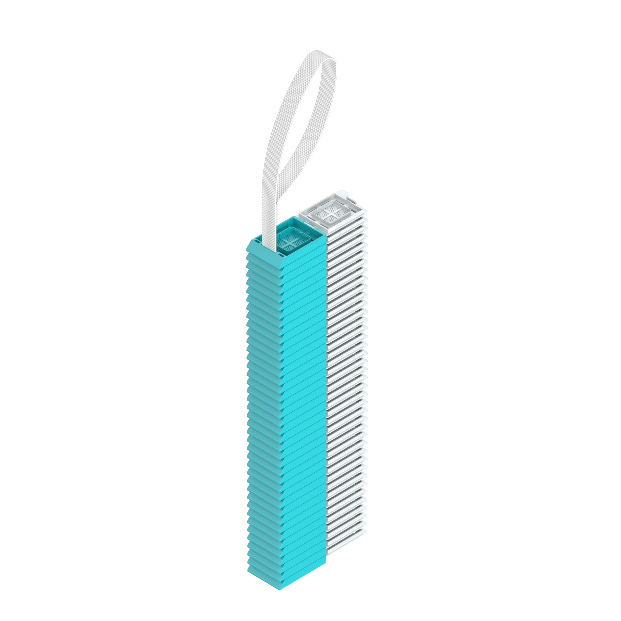 Einbettkassetten - Bionet türkis mit Deckel am Band