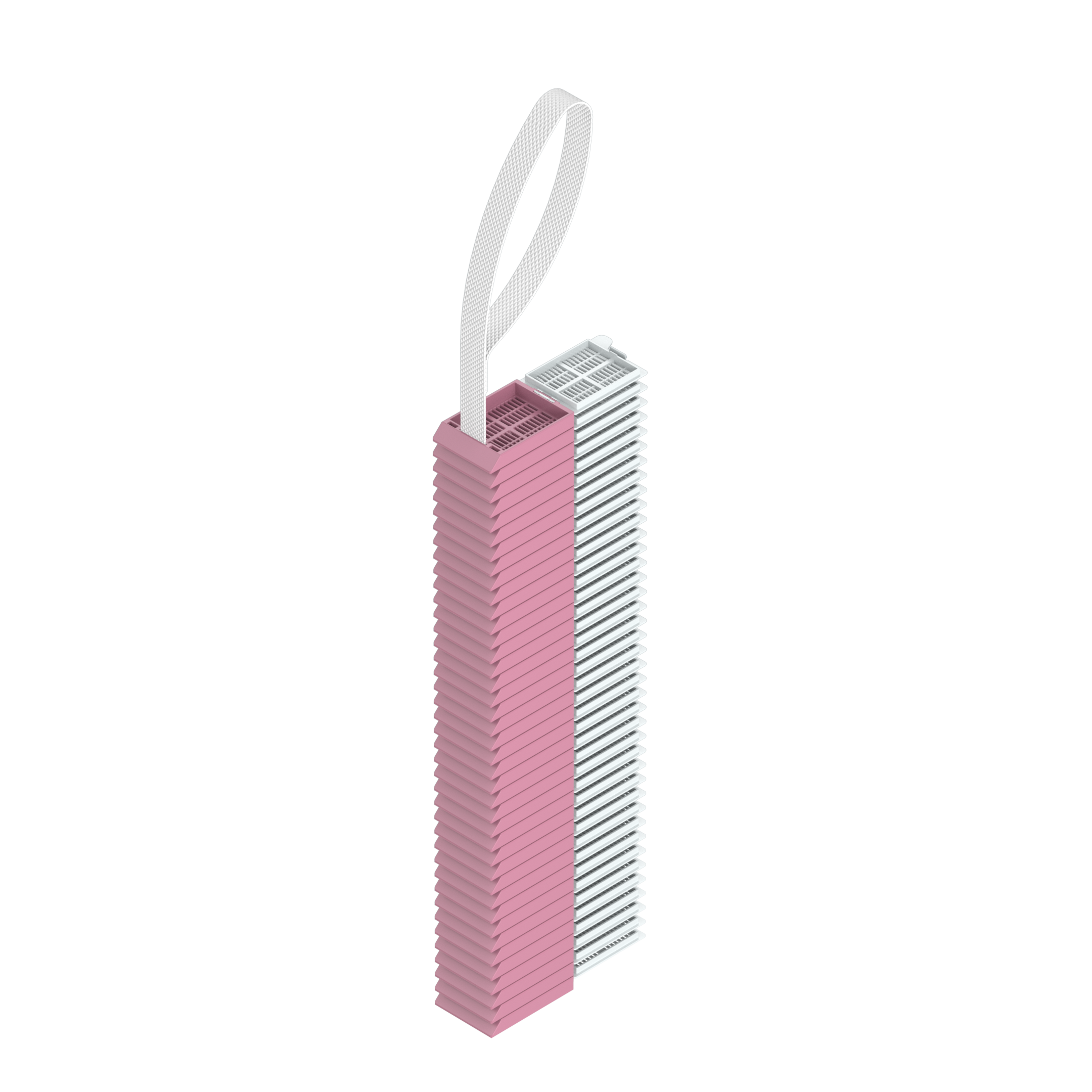 Lasereinbettkassetten - Universal dunkelrosa mit Deckel am Band