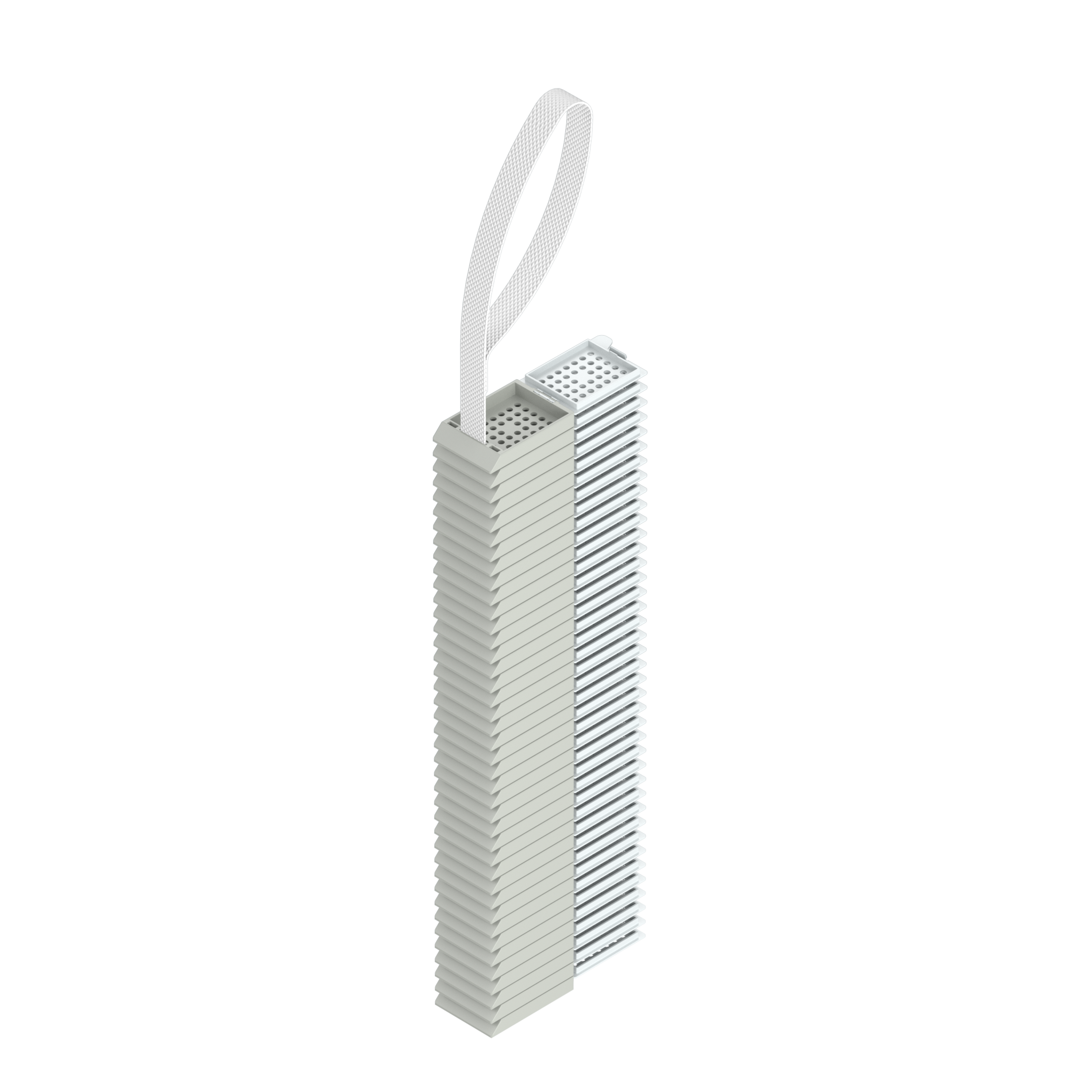 Lasereinbettkassetten - Standard hellgrau mit Deckel am Band