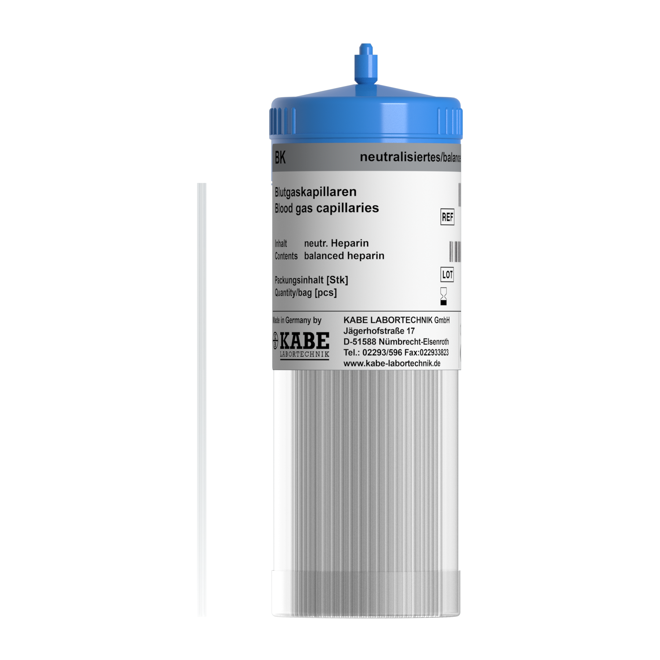 Blutgaskapillaren BK 140 neutralisiertes Heparin