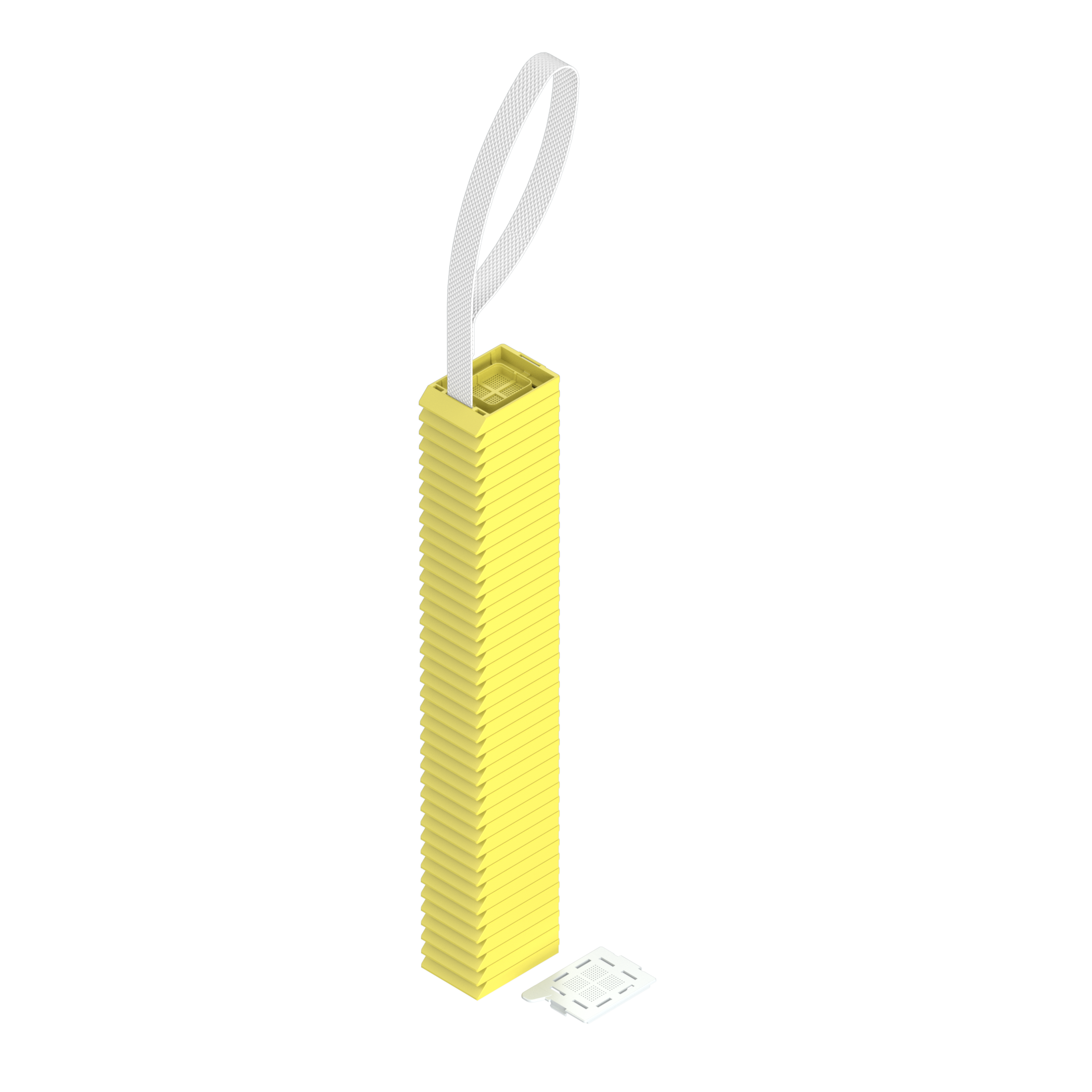 Lasereinbettkassetten - Bionet gelb am Band, beiliegender Deckel