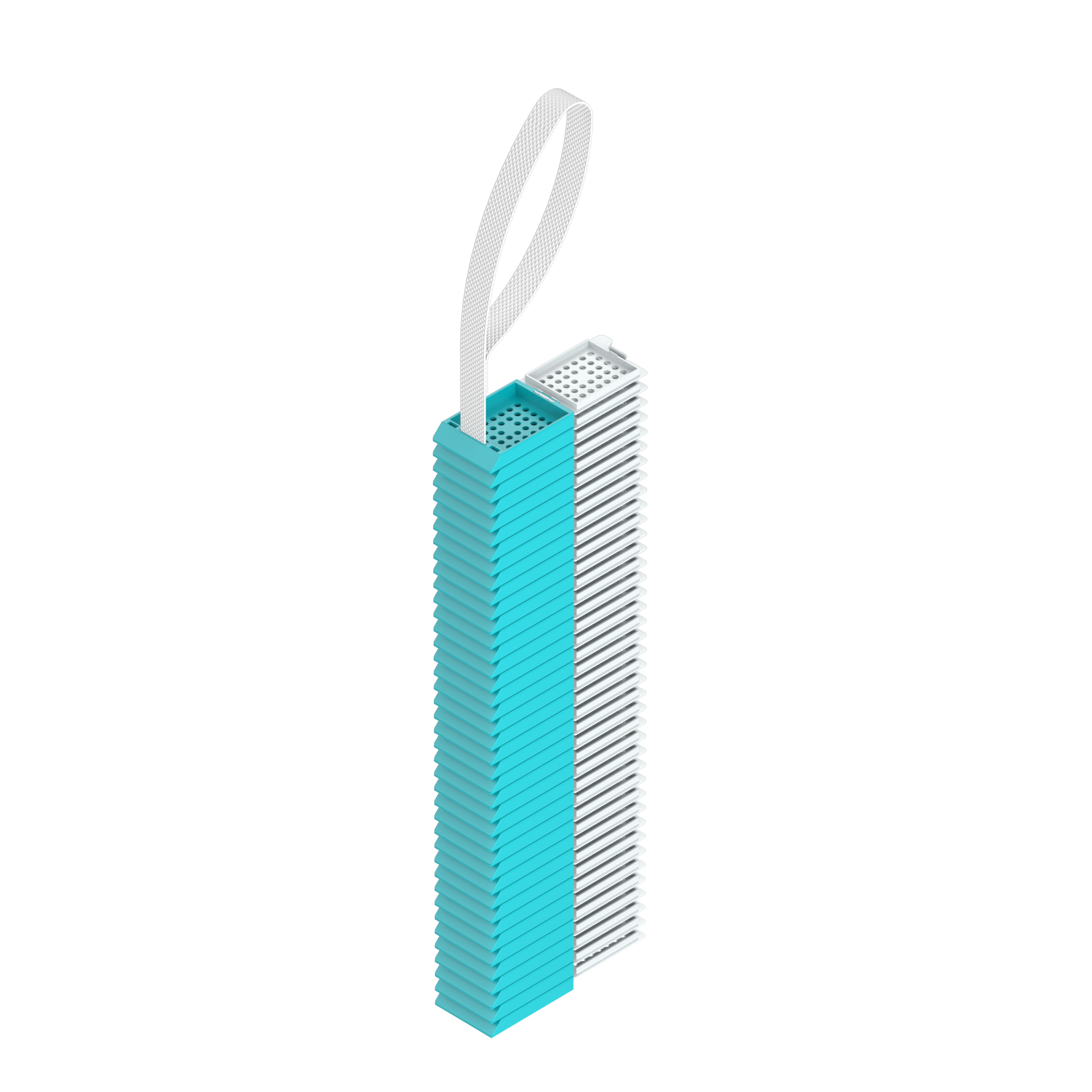 Lasereinbettkassetten - Standard türkis mit Deckel am Band