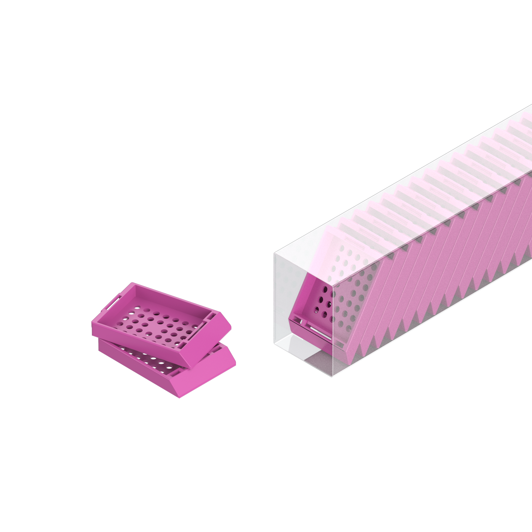 Einbettkassetten - Standard hellviolett ohne Deckel im Magazin