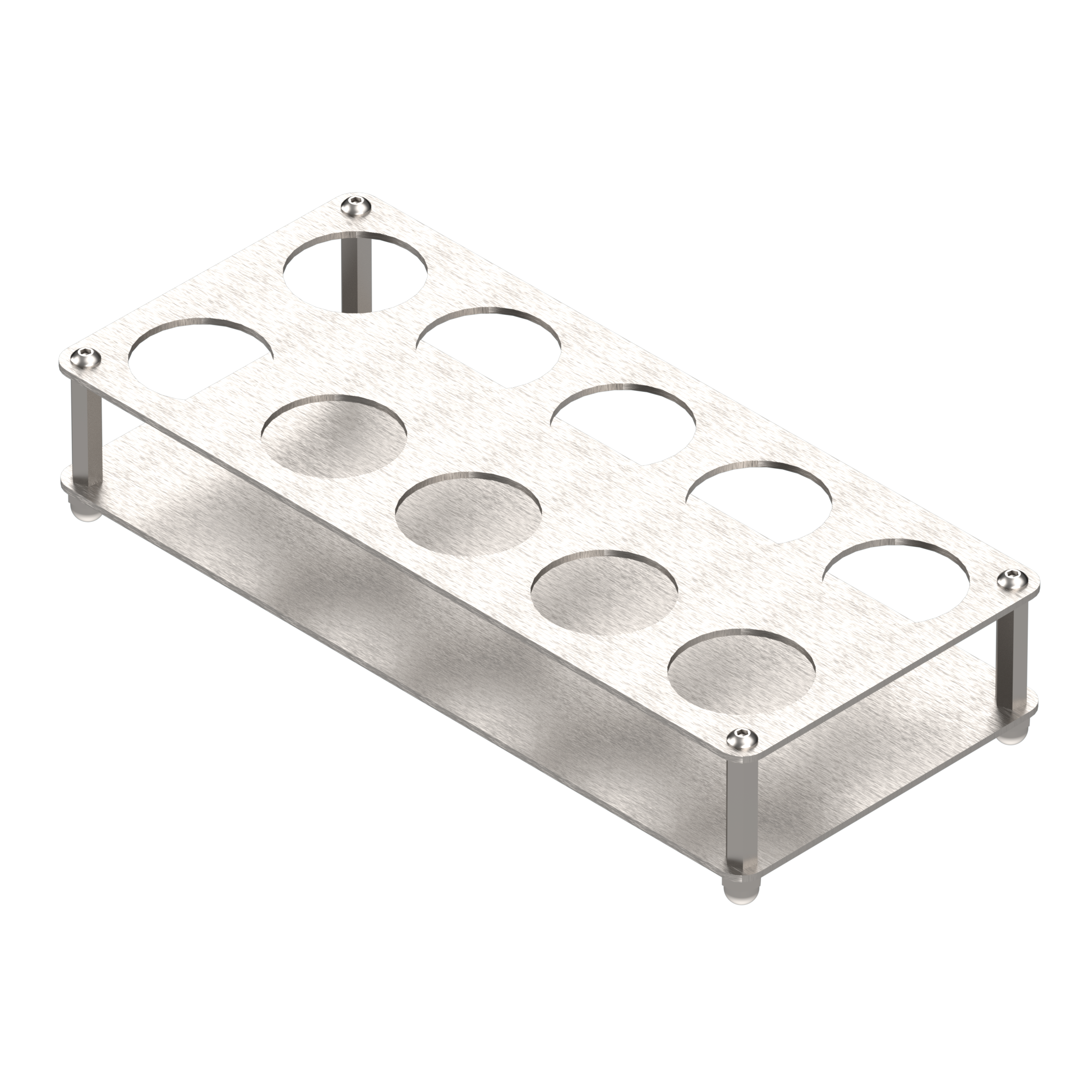 Ständer für Pathologiegefäße 20 ml 2 Reihen á 10 Bohrungen aus Edelstahl