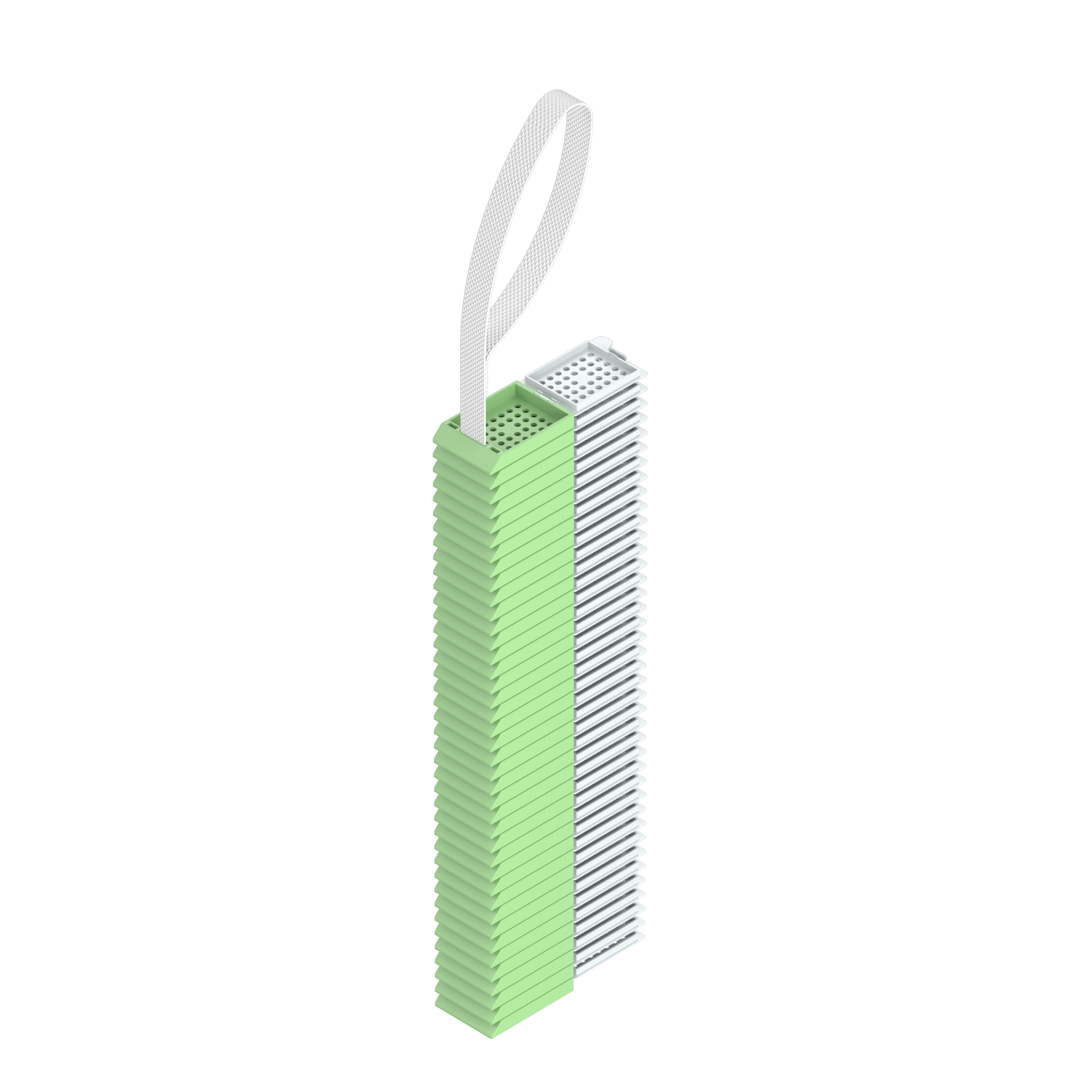 Einbettkassetten - Standard hellgrün mit Deckel am Band