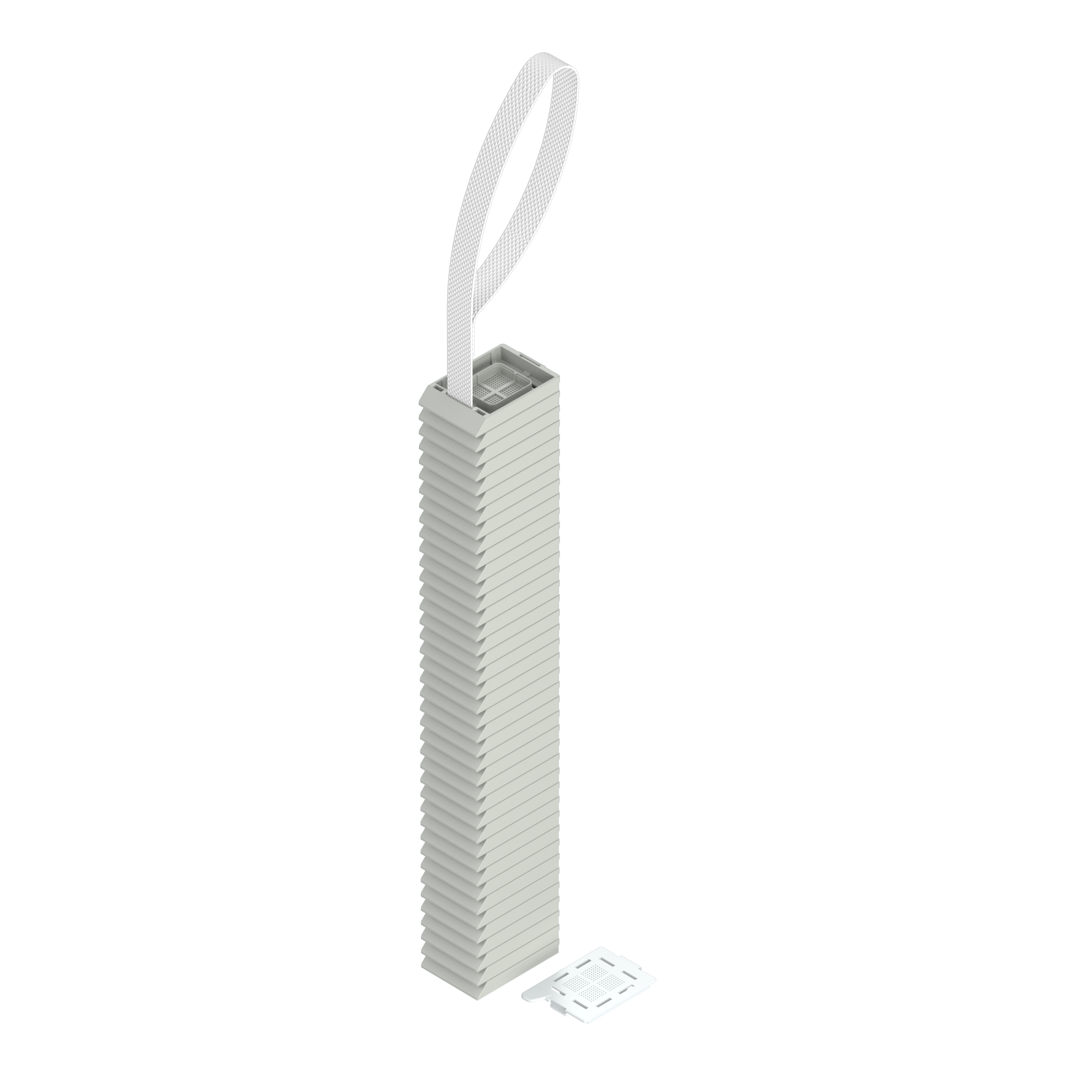 Lasereinbettkassetten - Bionet hellgrau am Band, beiliegender Deckel