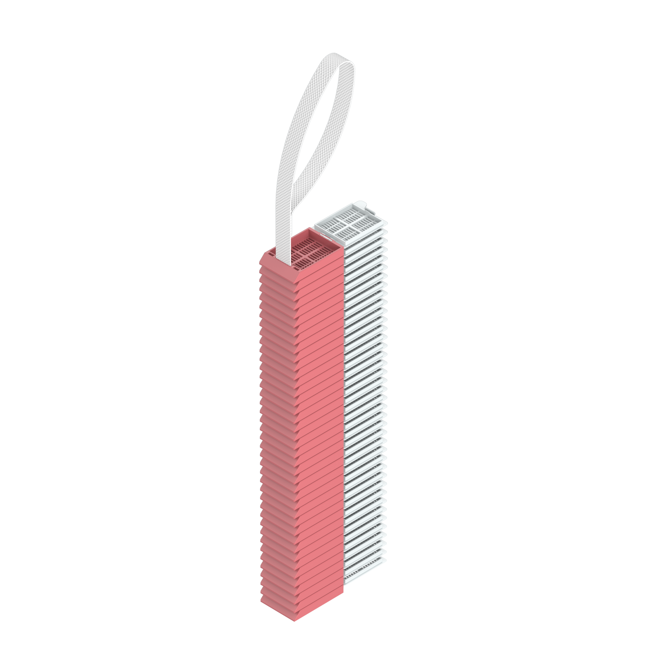 Lasereinbettkassetten - Universal hellrot mit Deckel am Band