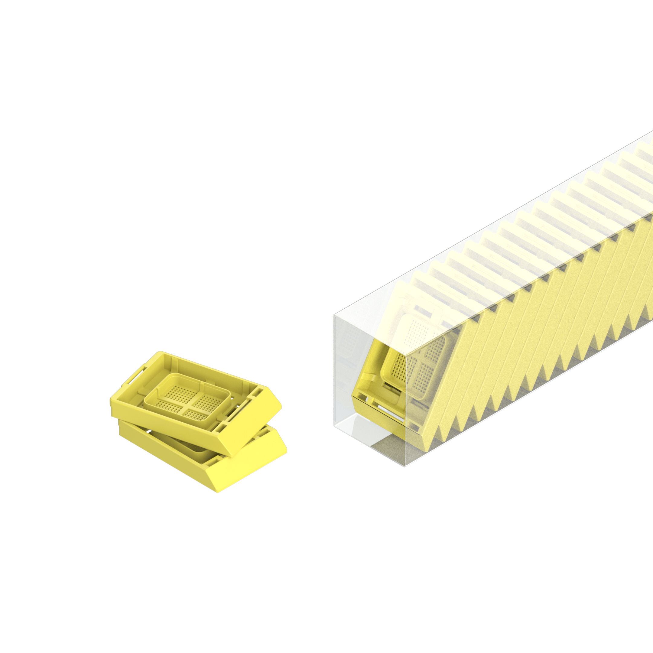 Einbettkassetten - Bionet gelb ohne Deckel im Magazin