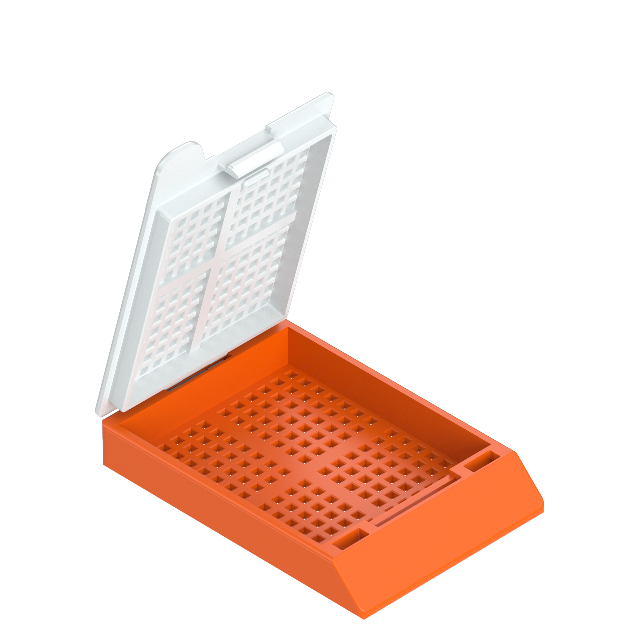 Einbettkassetten - Biopsie dunkelorange mit Deckel