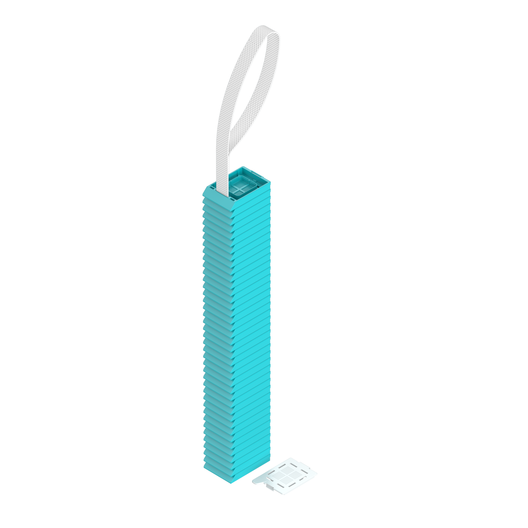 Lasereinbettkassetten - Bionet türkis am Band, beiliegender Deckel