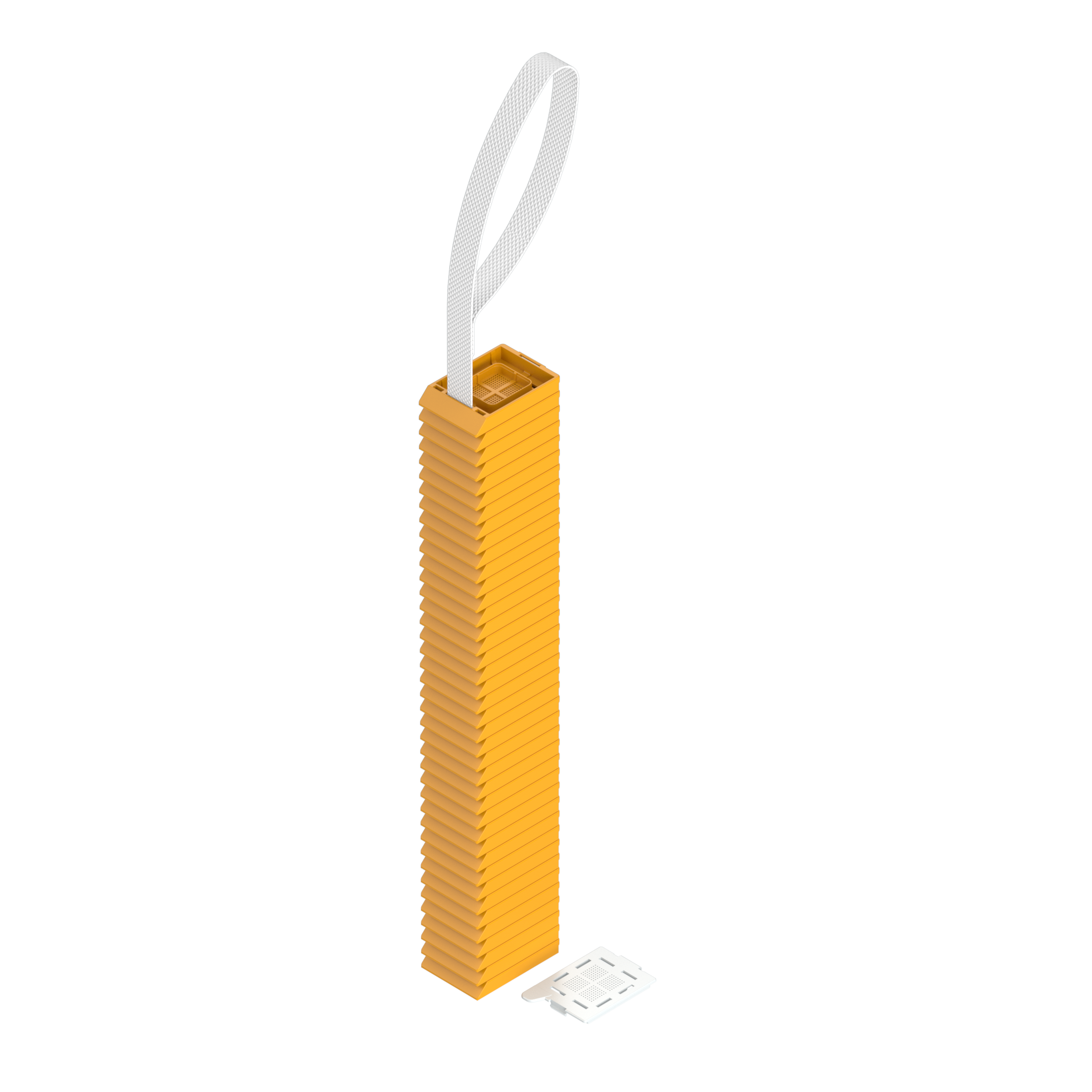 Lasereinbettkassetten - Bionet hellorange am Band, beiliegender Deckel