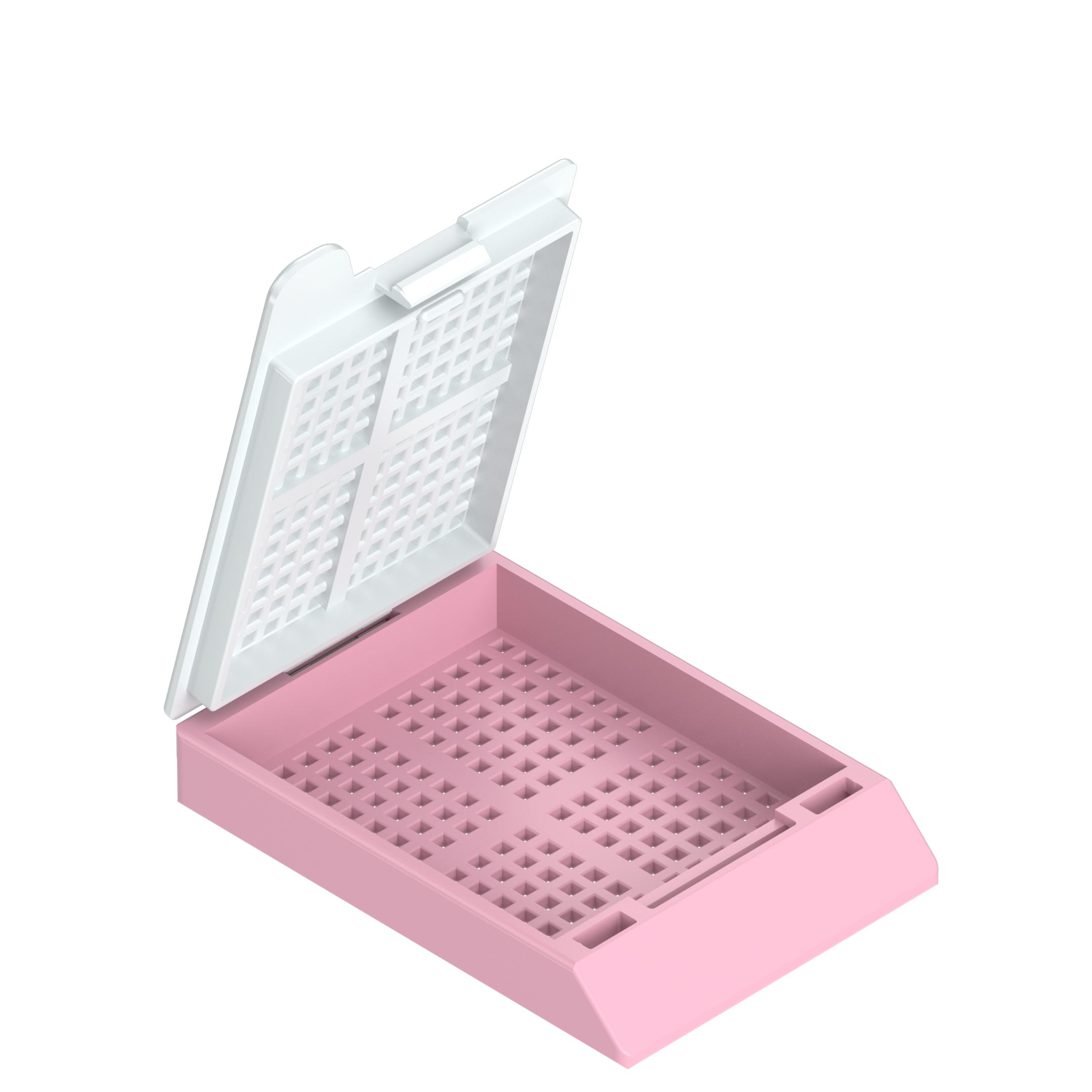 Einbettkassetten - Biopsie rosa mit Deckel