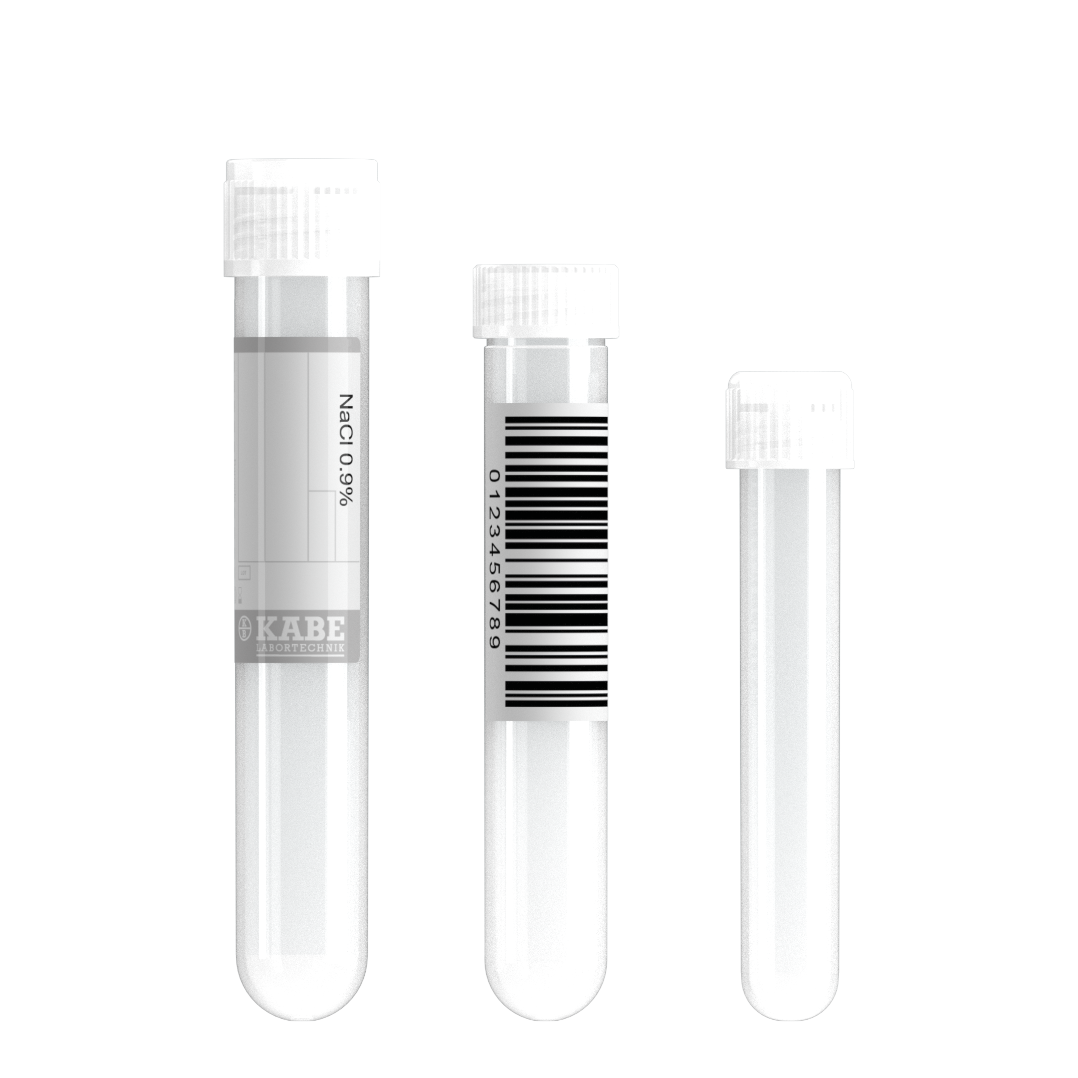 Probenröhren 8 ml 2 ml NaCl 0,9%, mit individuellem Etikett