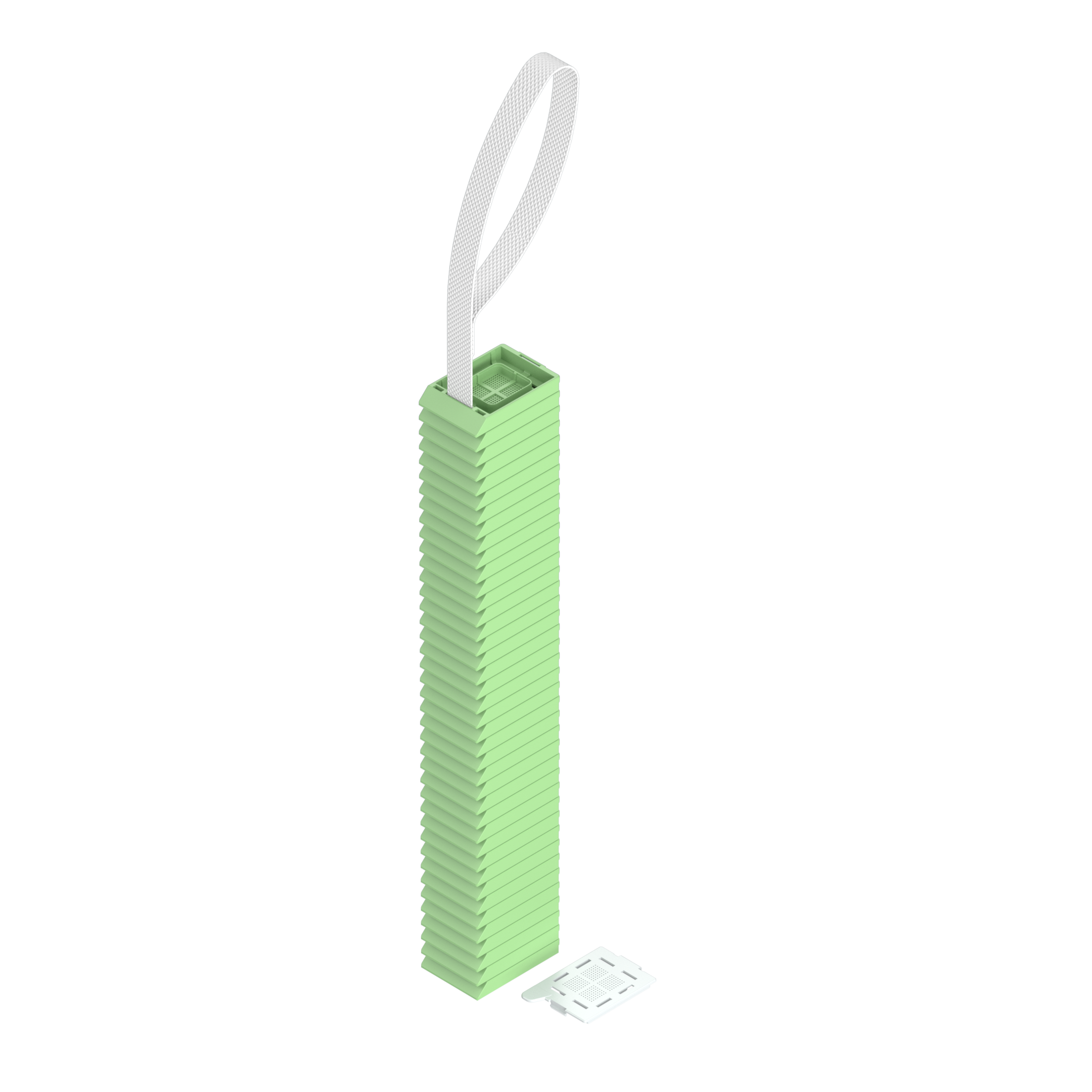 Lasereinbettkassetten - Bionet hellgrün am Band, beiliegender Deckel