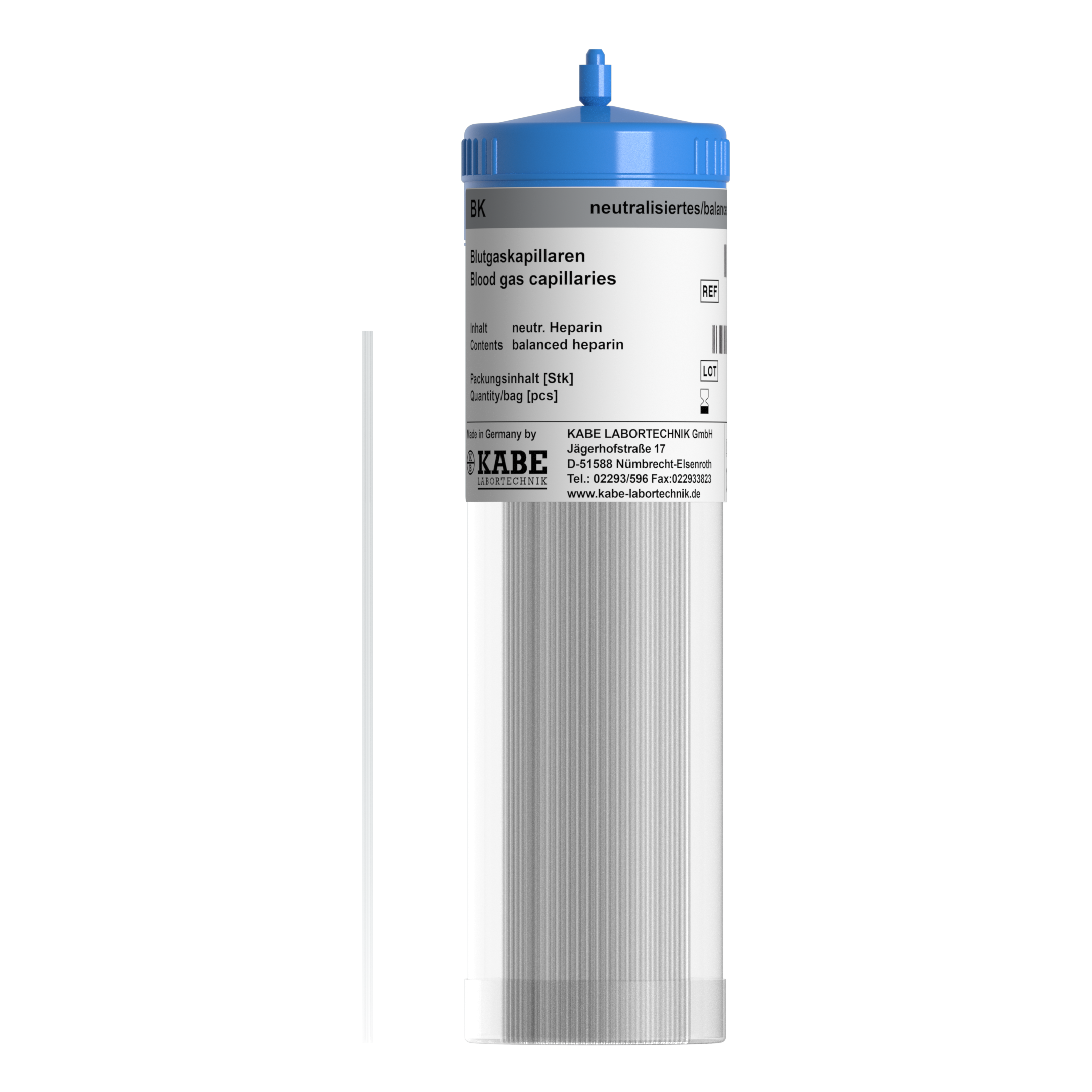 Blutgaskapillaren BK 130 neutralisiertes Heparin AD 1,75 x 125 mm