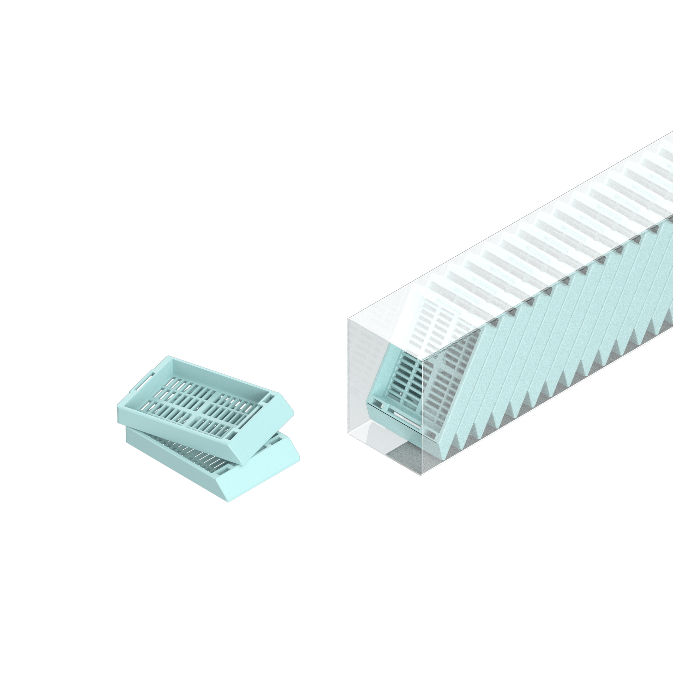 Einbettkassetten - Universal pastellgrün ohne Deckel im Magazin