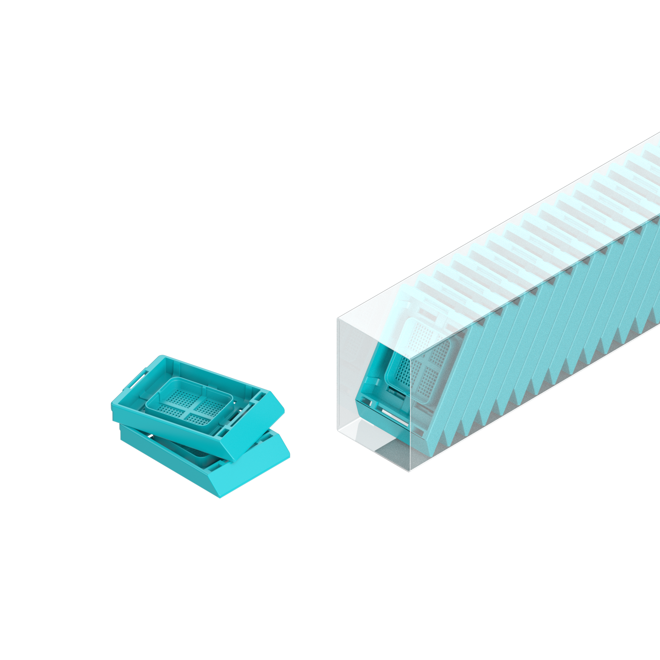 Einbettkassetten - Bionet türkis ohne Deckel im Magazin
