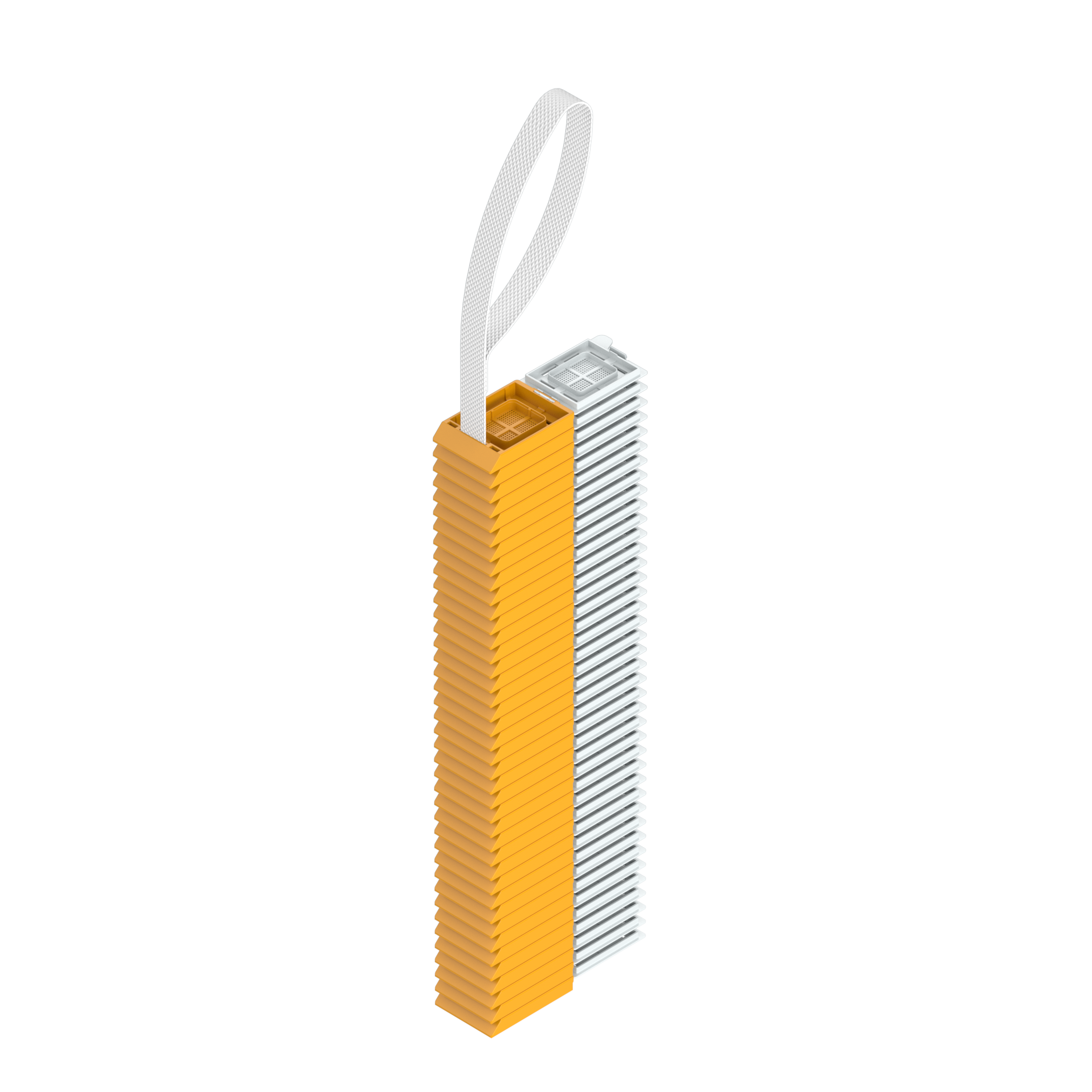 Lasereinbettkassetten - Bionet hellorange mit Deckel am Band