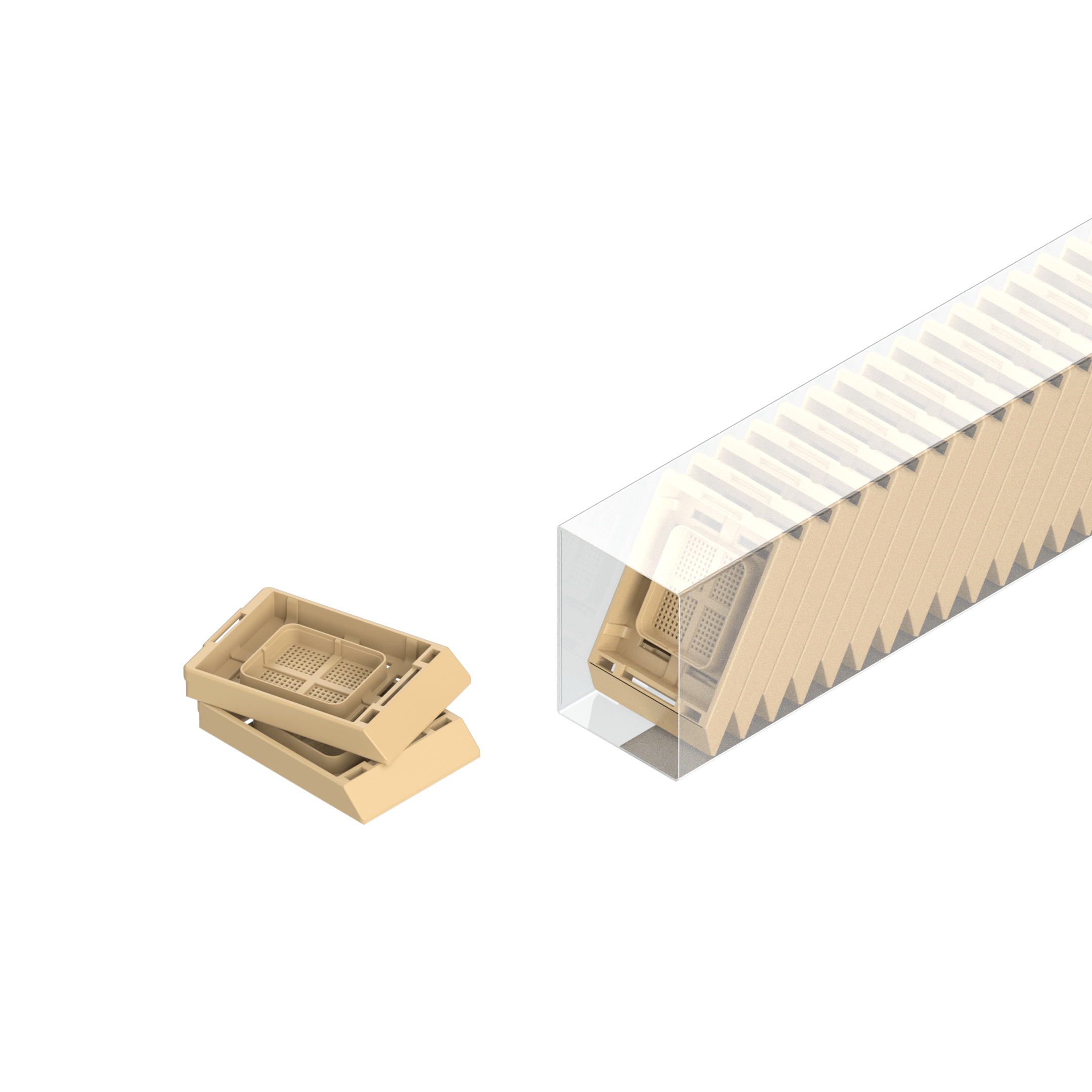 Einbettkassetten - Bionet beige ohne Deckel im Magazin