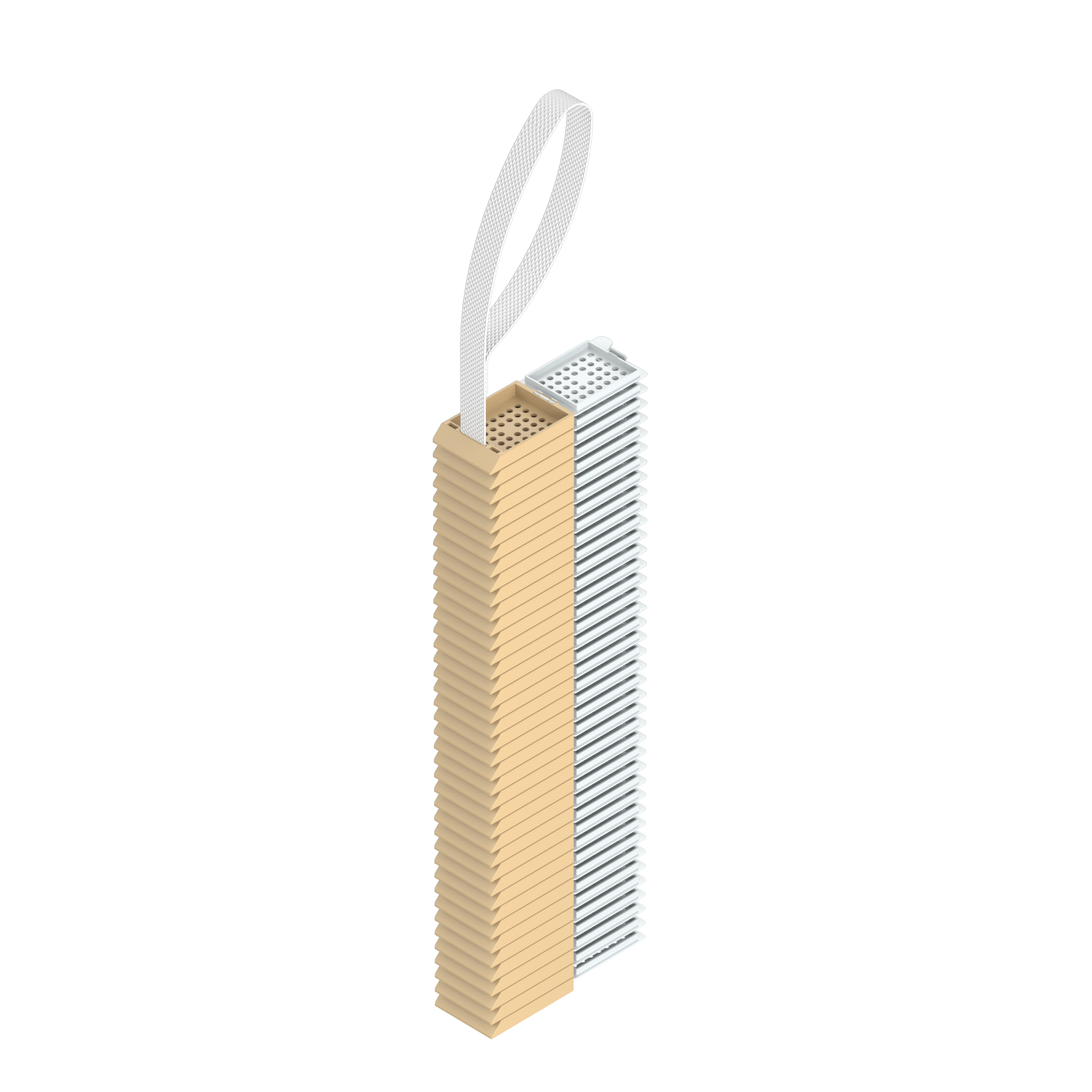 Einbettkassetten - Standard beige mit Deckel am Band