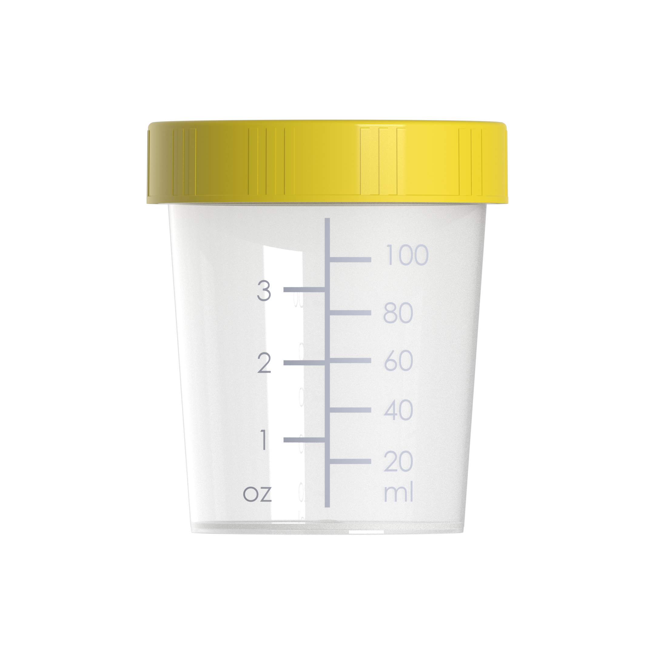 Urinbecher mit Schraubdeckel bestrahlt UB 100 S gelb einzeln verpackt