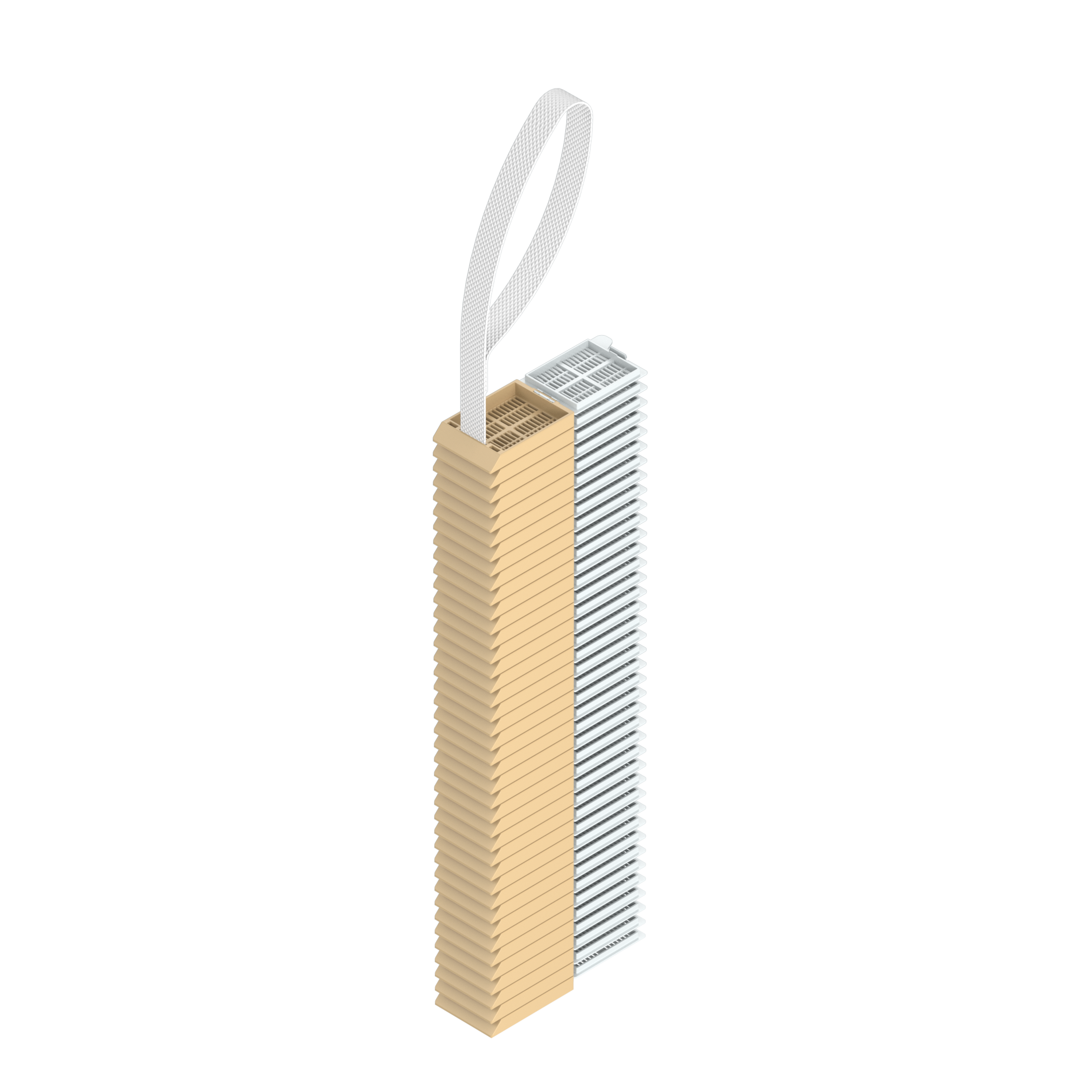 Einbettkassetten - Universal beige mit Deckel am Band