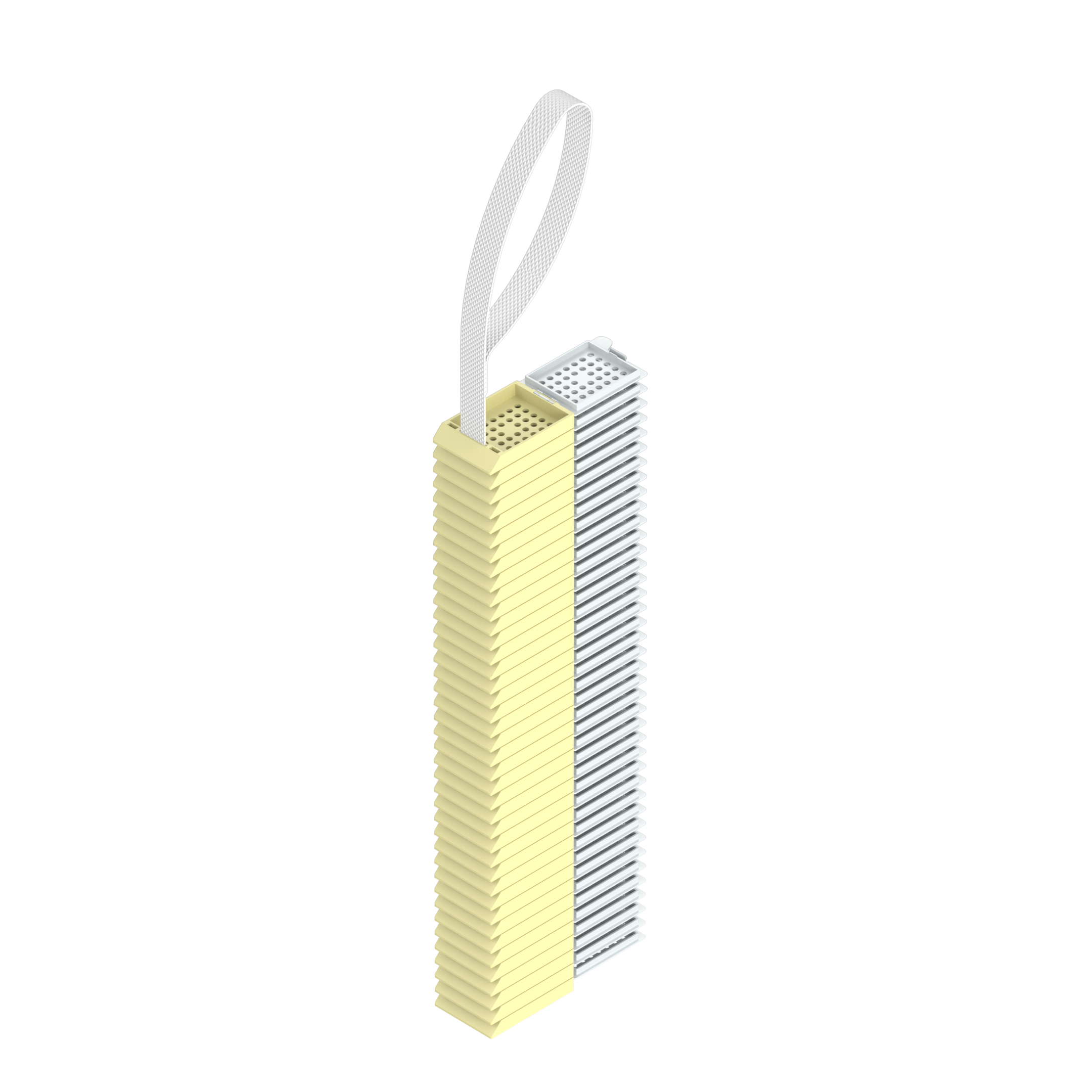 Einbettkassetten - Standard pastellgelb mit Deckel am Band