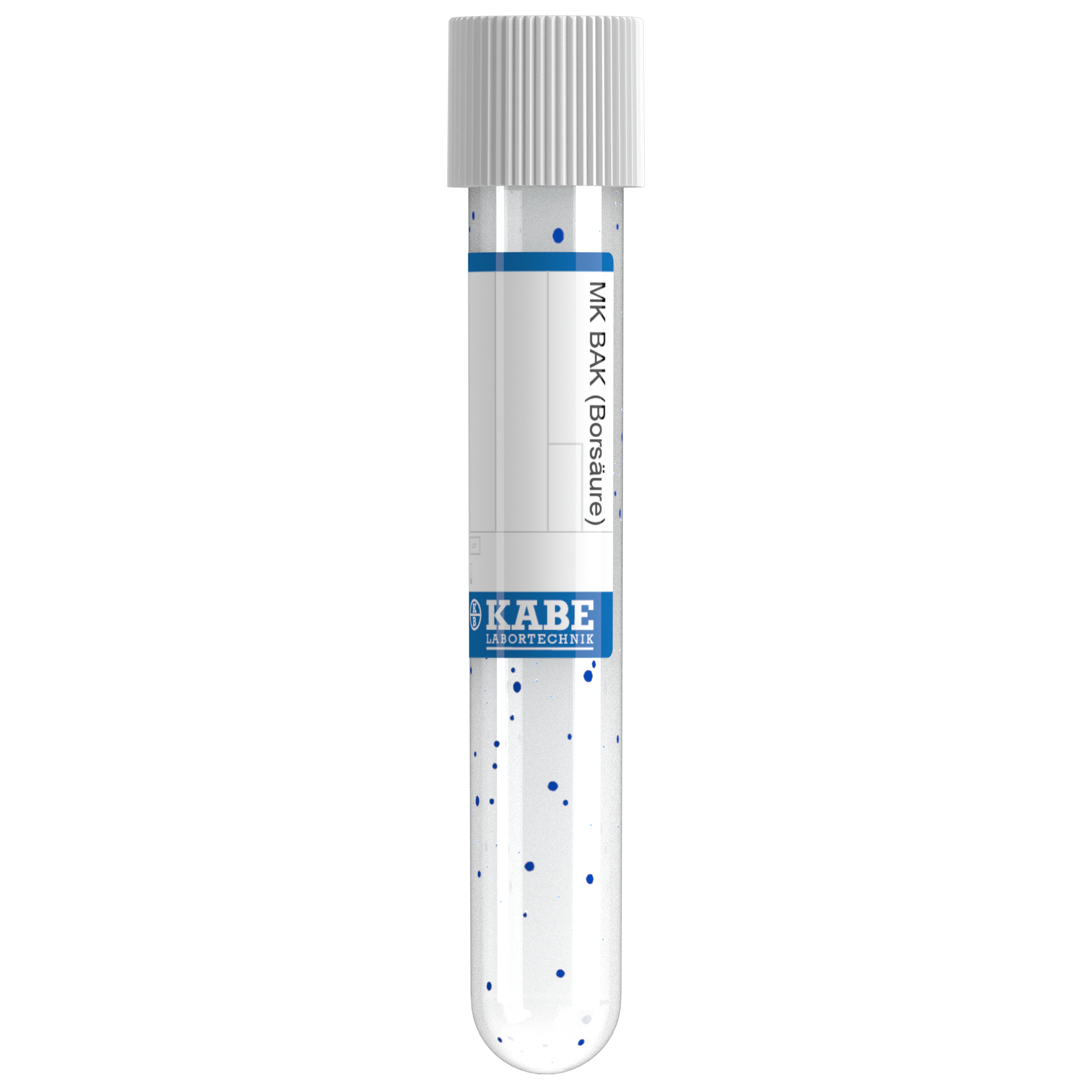 Probenröhren zur Milchkonservierung MK 100/15 PPn weiß BAK blaues Etikett