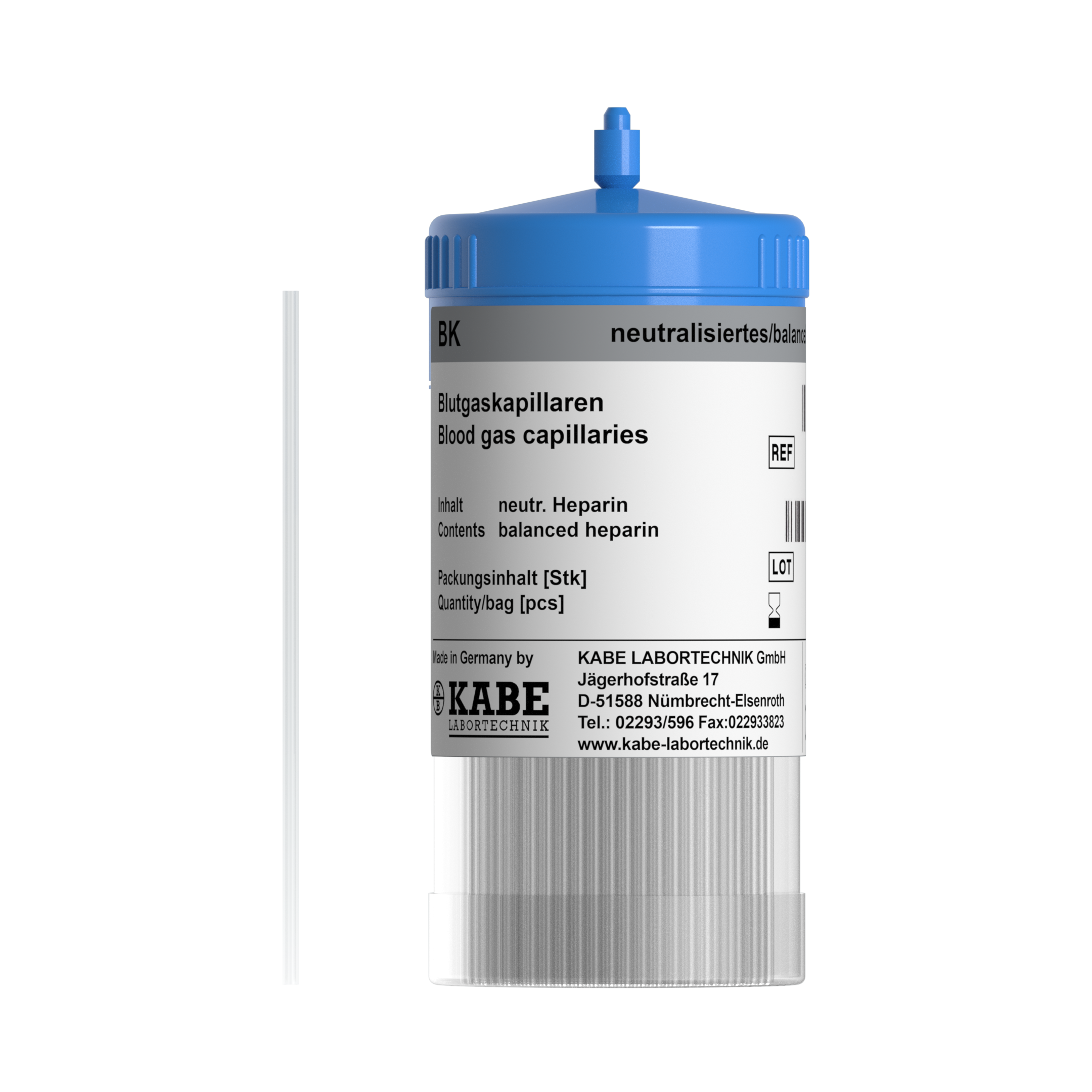 Blutgaskapillaren BK 85 neutralisiertes Hep.AD 1,9 x 85 mm