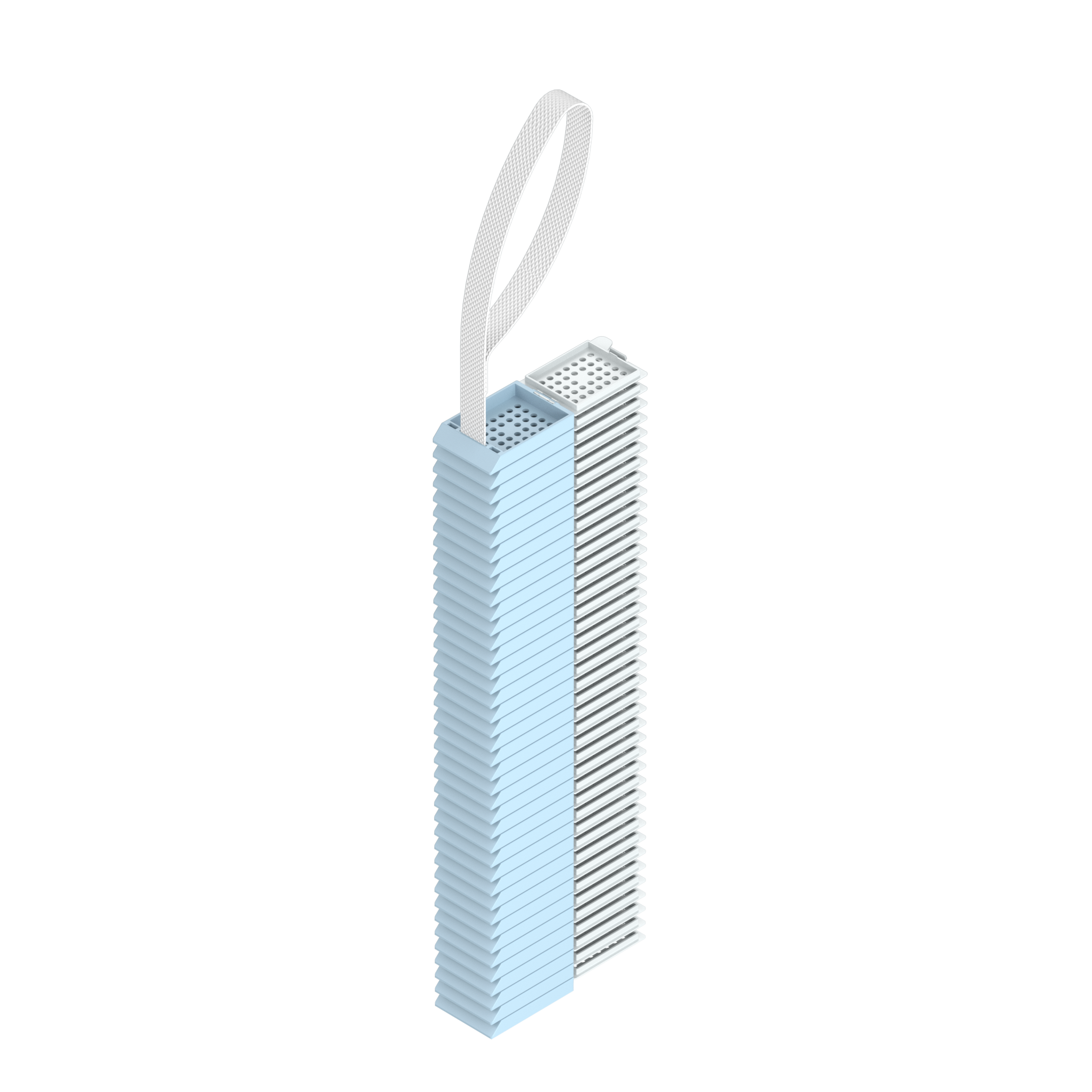 Einbettkassetten - Standard pastellblau mit Deckel am Band