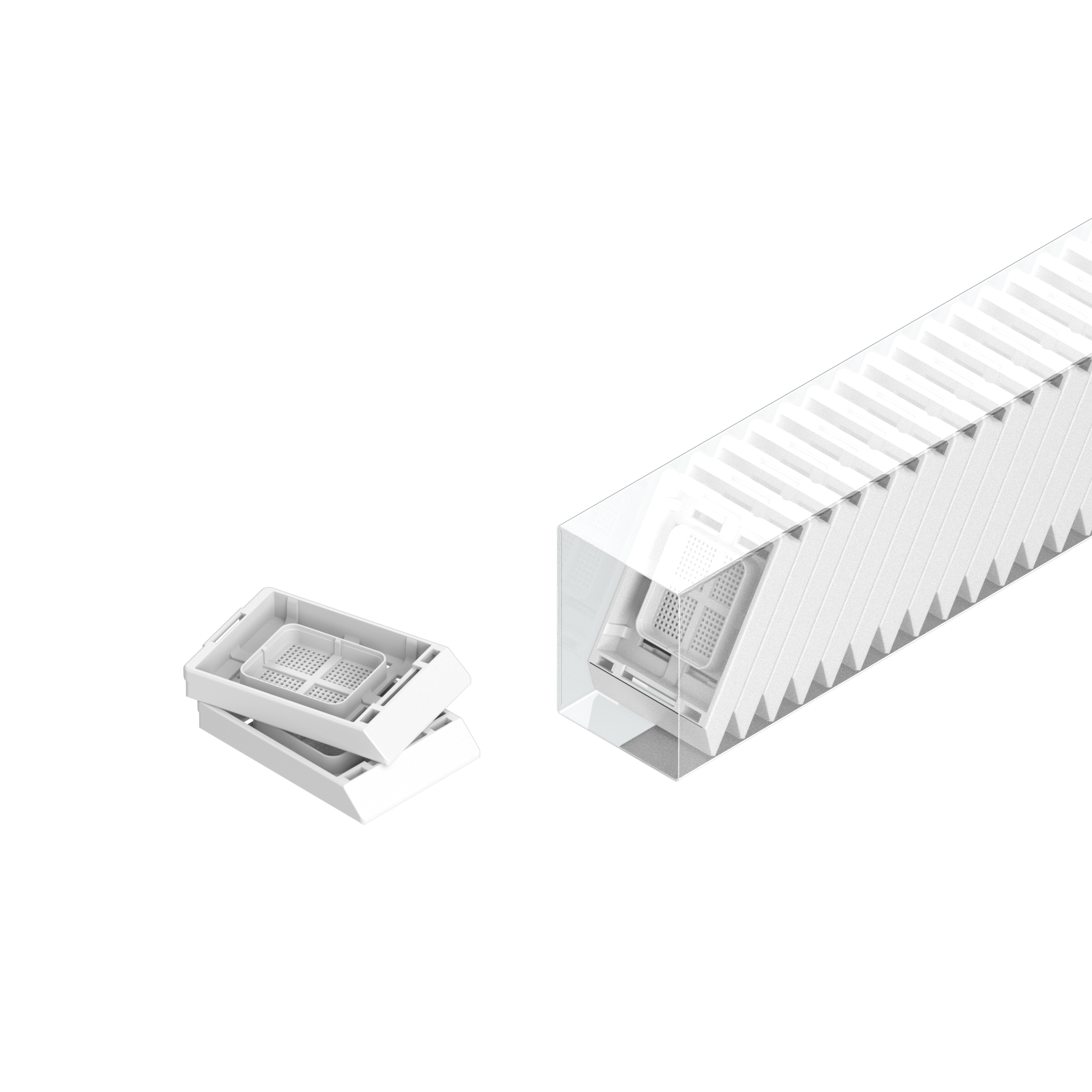 Einbettkassetten - Bionet weiß ohne Deckel im Magazin