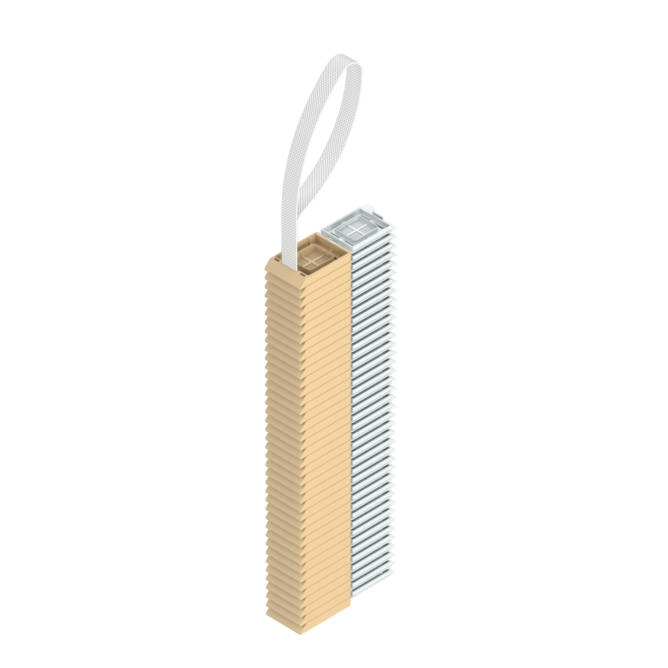 Einbettkassetten - Bionet beige mit Deckel am Band