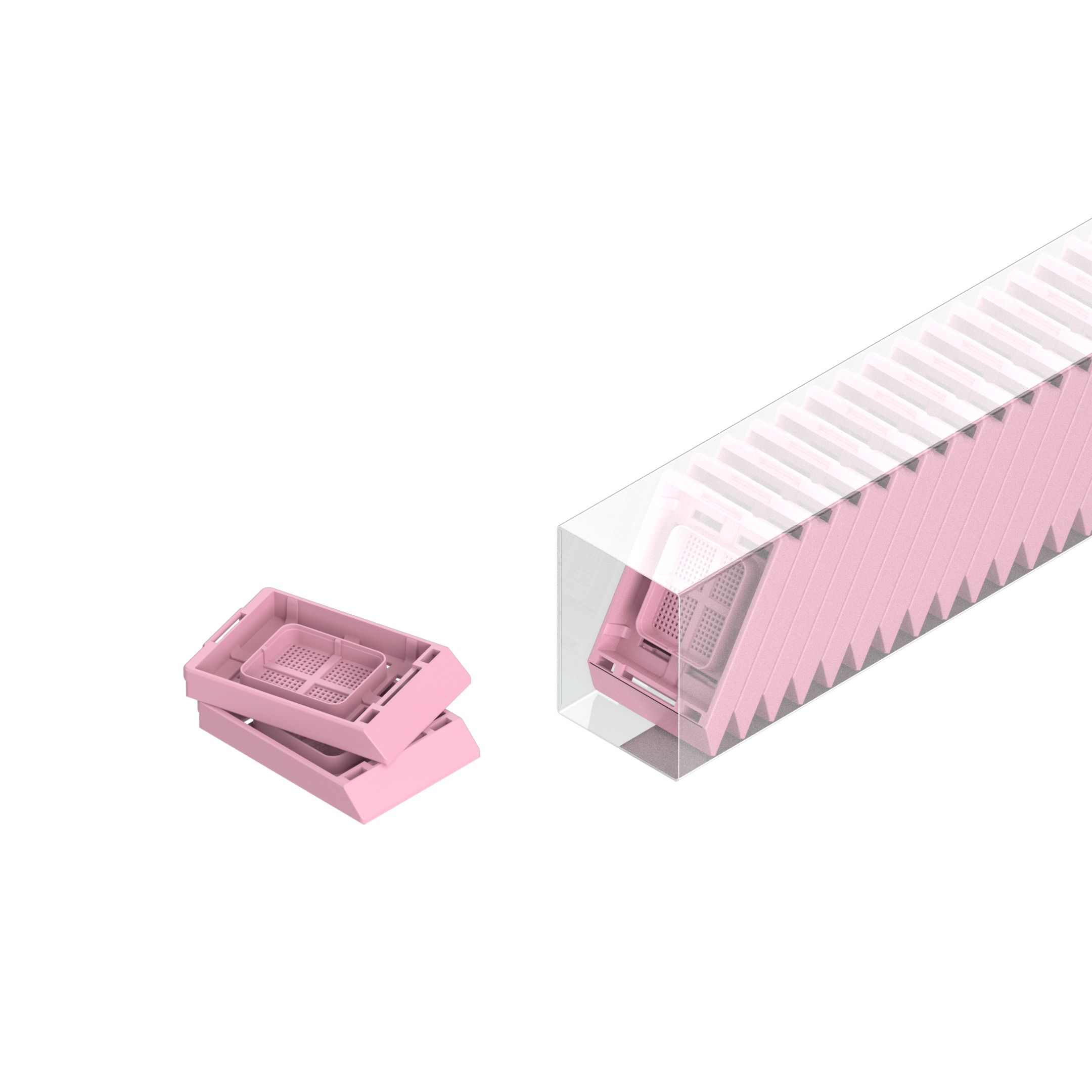 Einbettkassetten - Bionet rosa ohne Deckel im Magazin