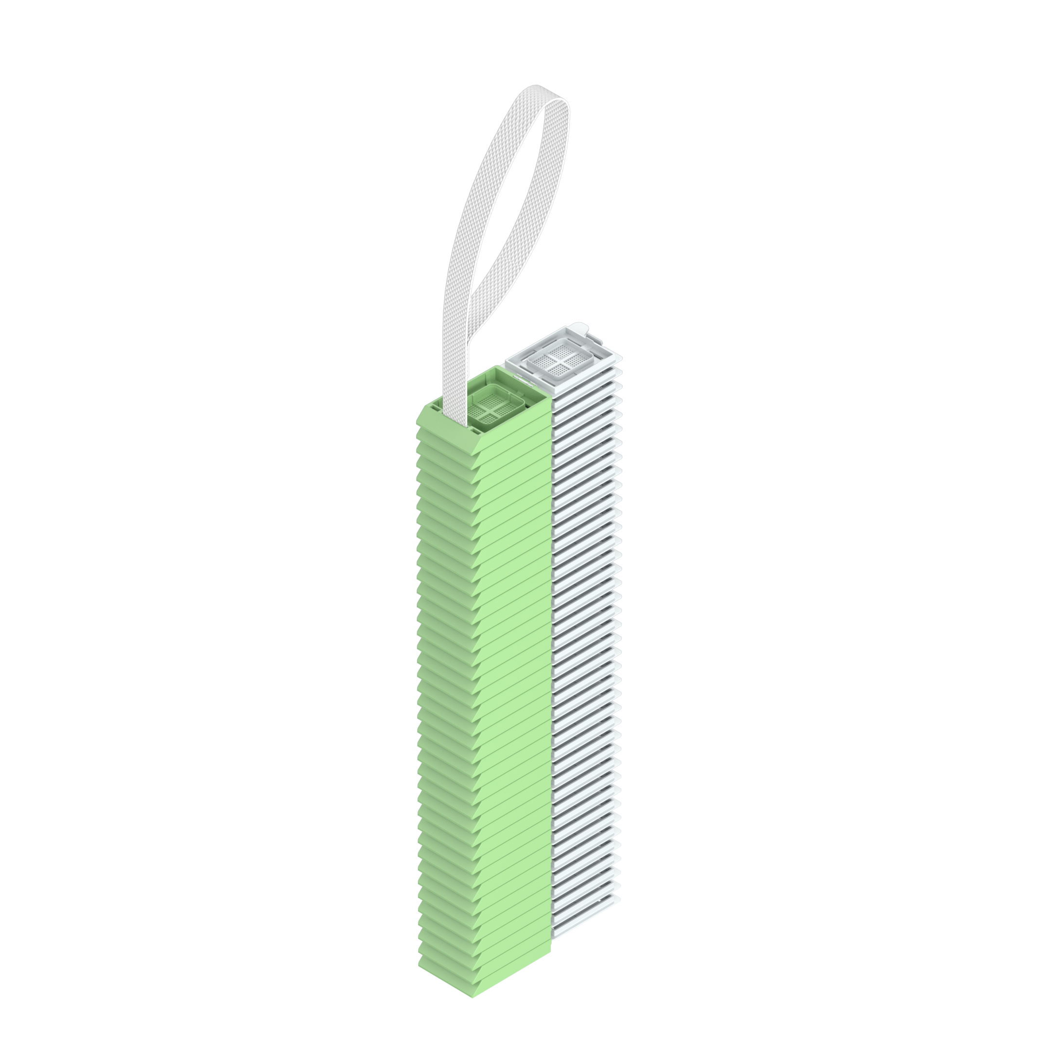 Lasereinbettkassetten - Bionet hellgrün mit Deckel am Band