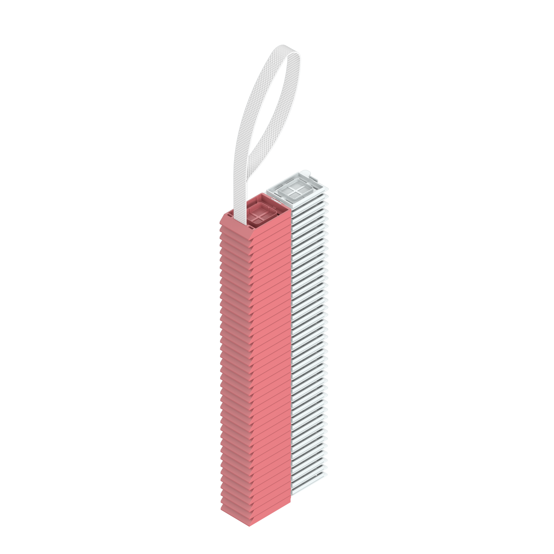 Lasereinbettkassetten - Bionet hellrot mit Deckel am Band