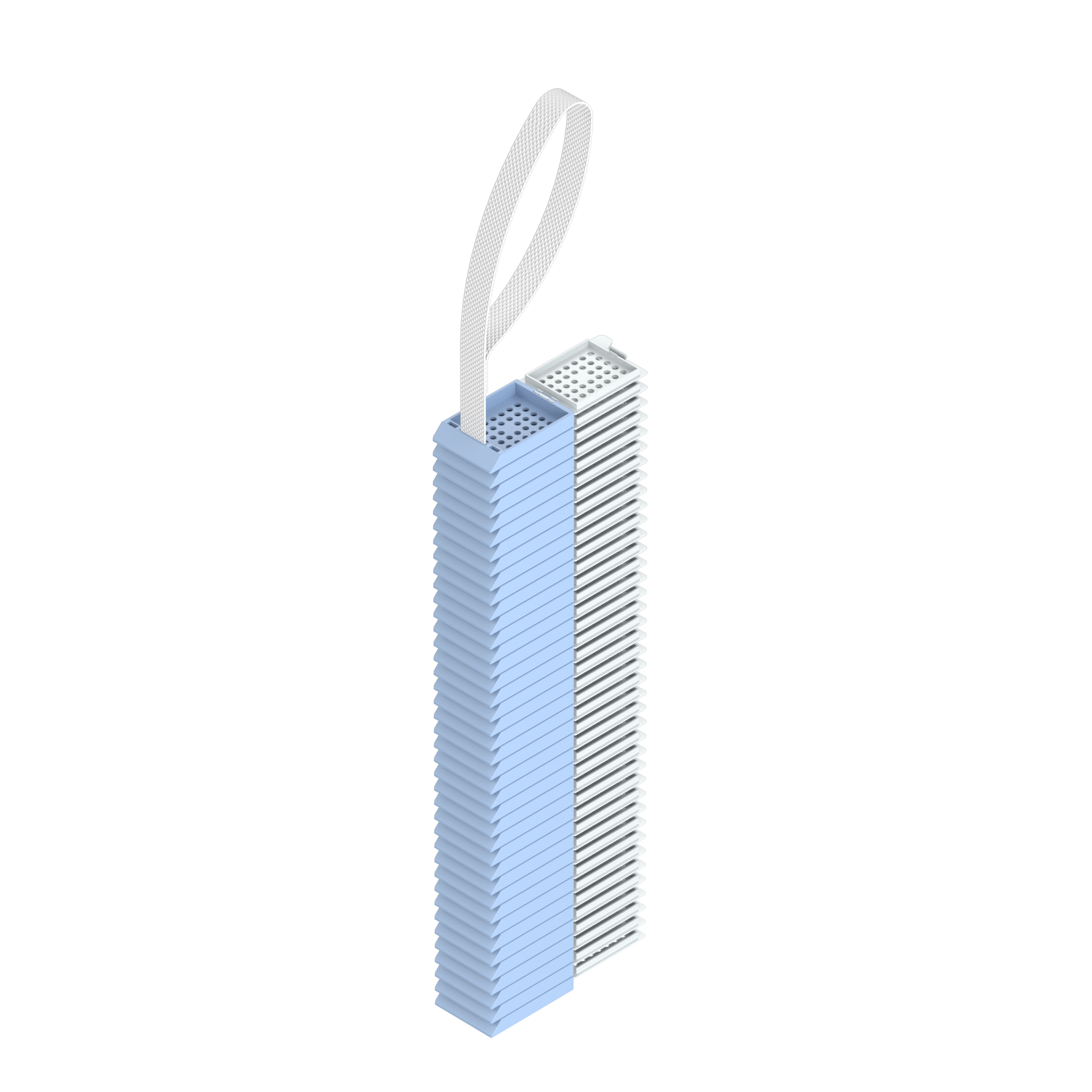 Lasereinbettkassetten - Standard hellblau mit Deckel am Band