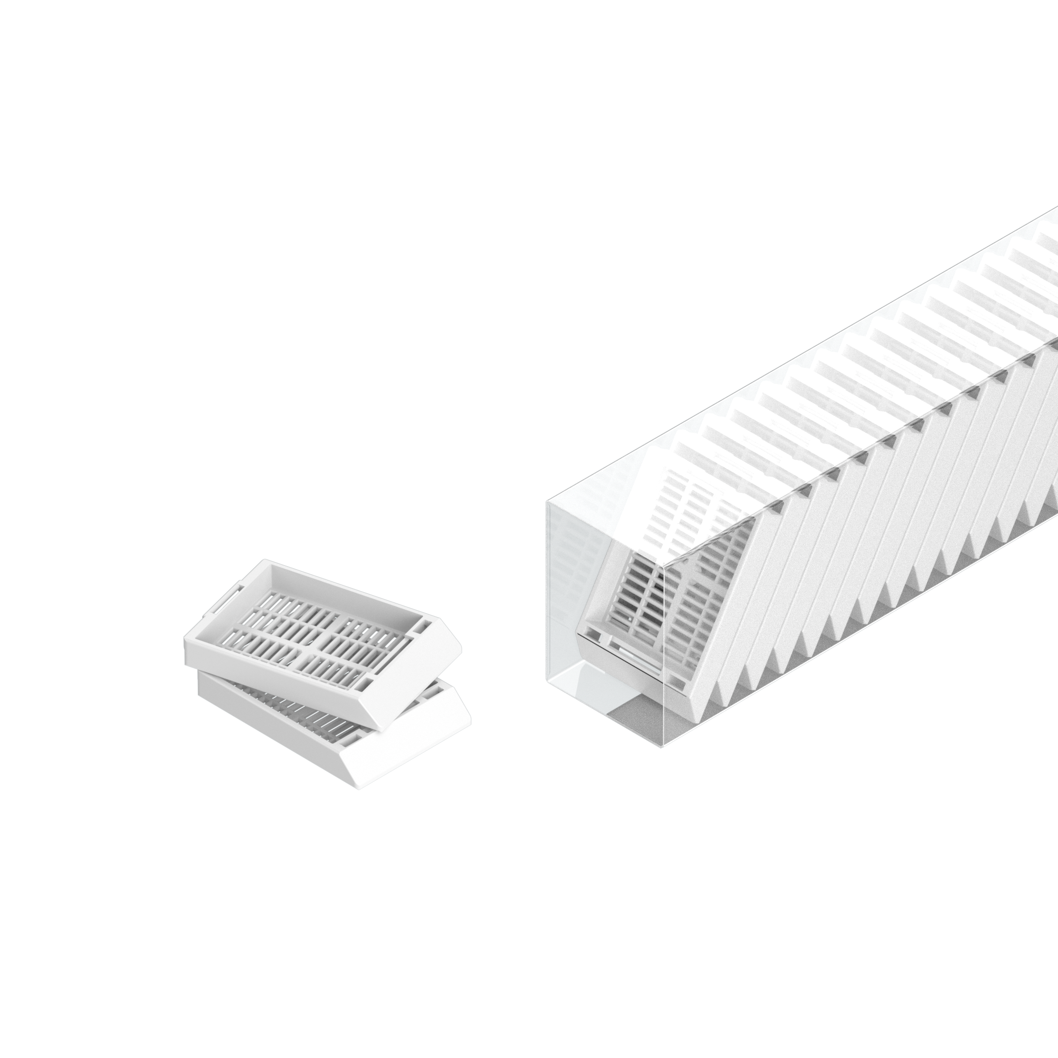 Einbettkassetten - Universal weiß ohne Deckel im Magazin