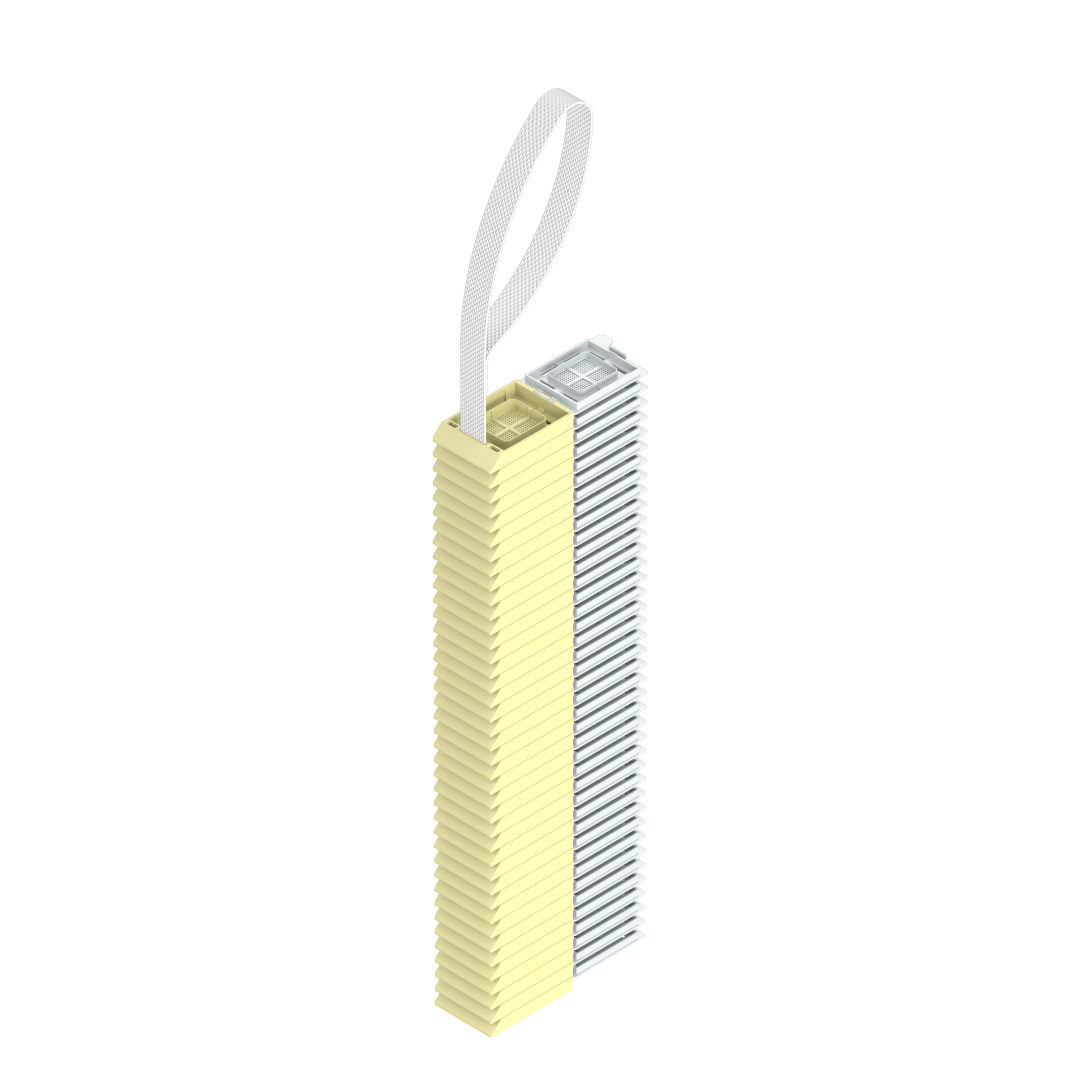 Einbettkassetten - Bionet pastellgelb mit Deckel am Band